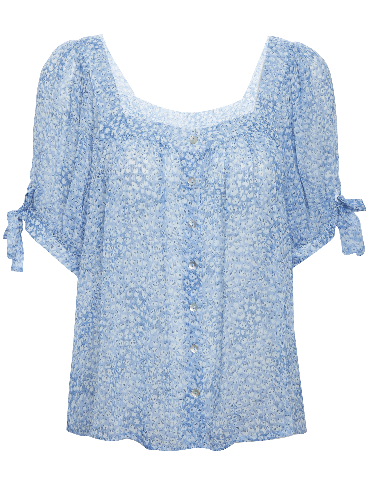 Tie Sleeves Printed Top