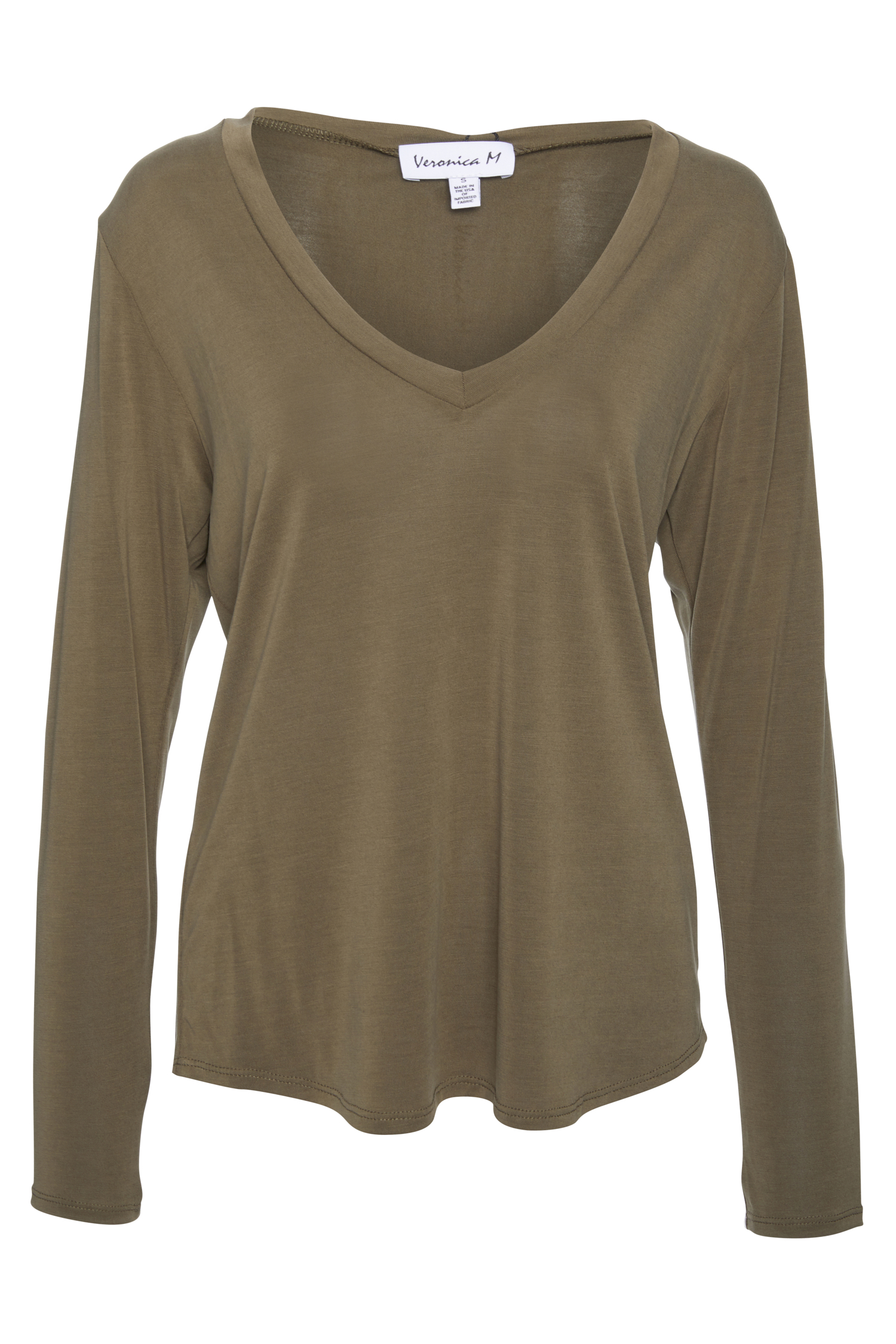 Veronica M Cupro Long Sleeve V-Neck