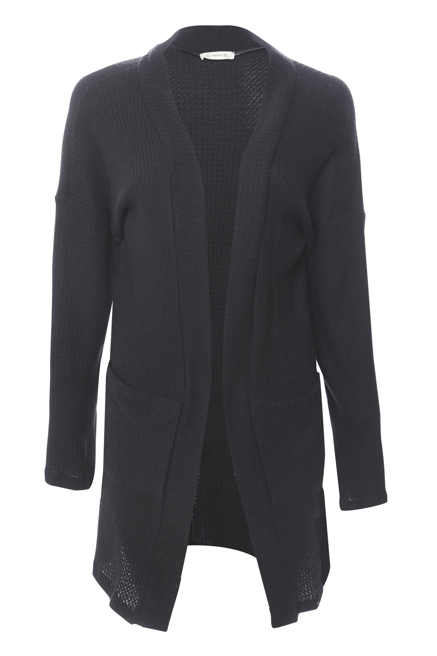 Brushed Waffle Knit Cardigan