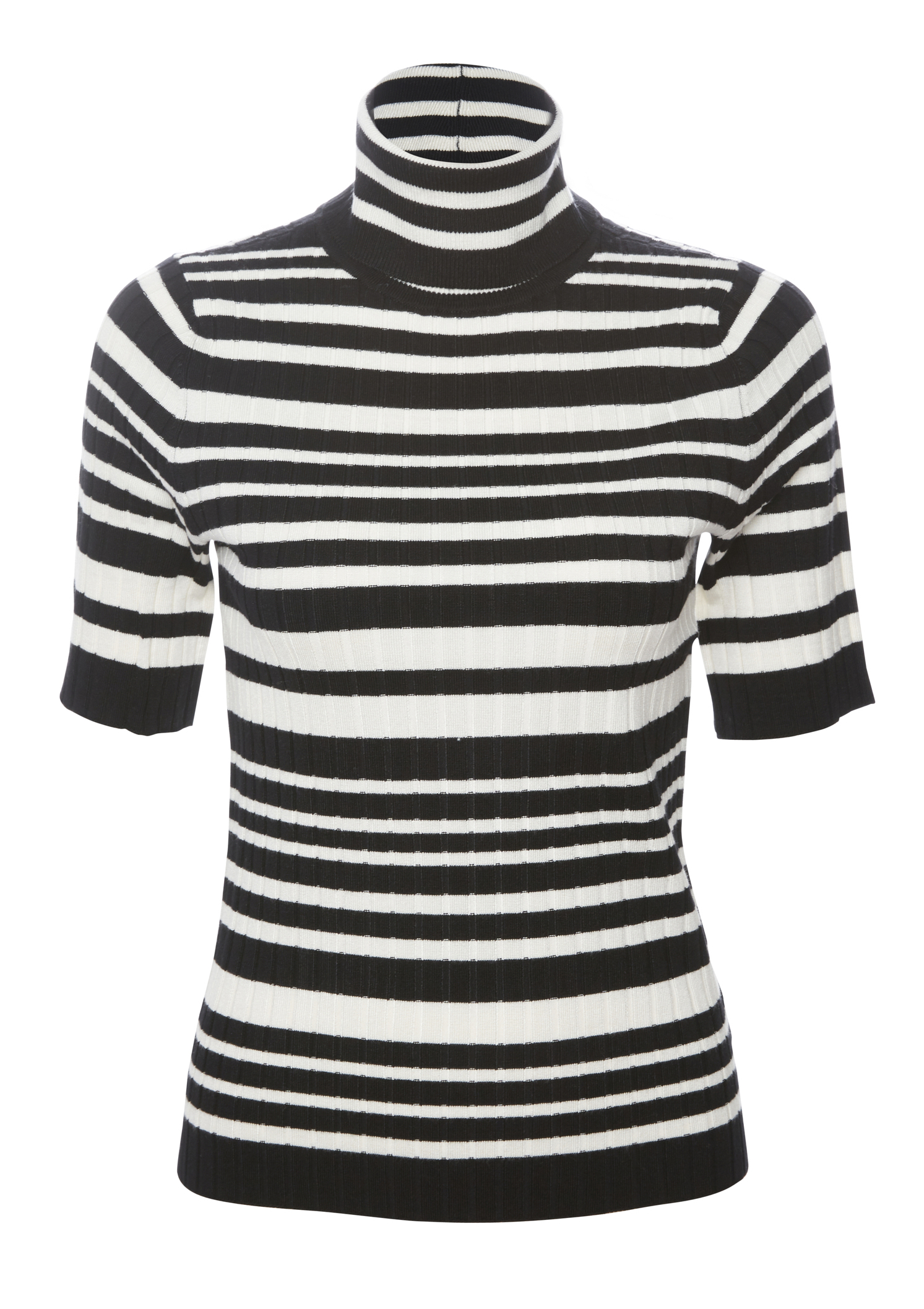 525 America Striped Mock Neck Top