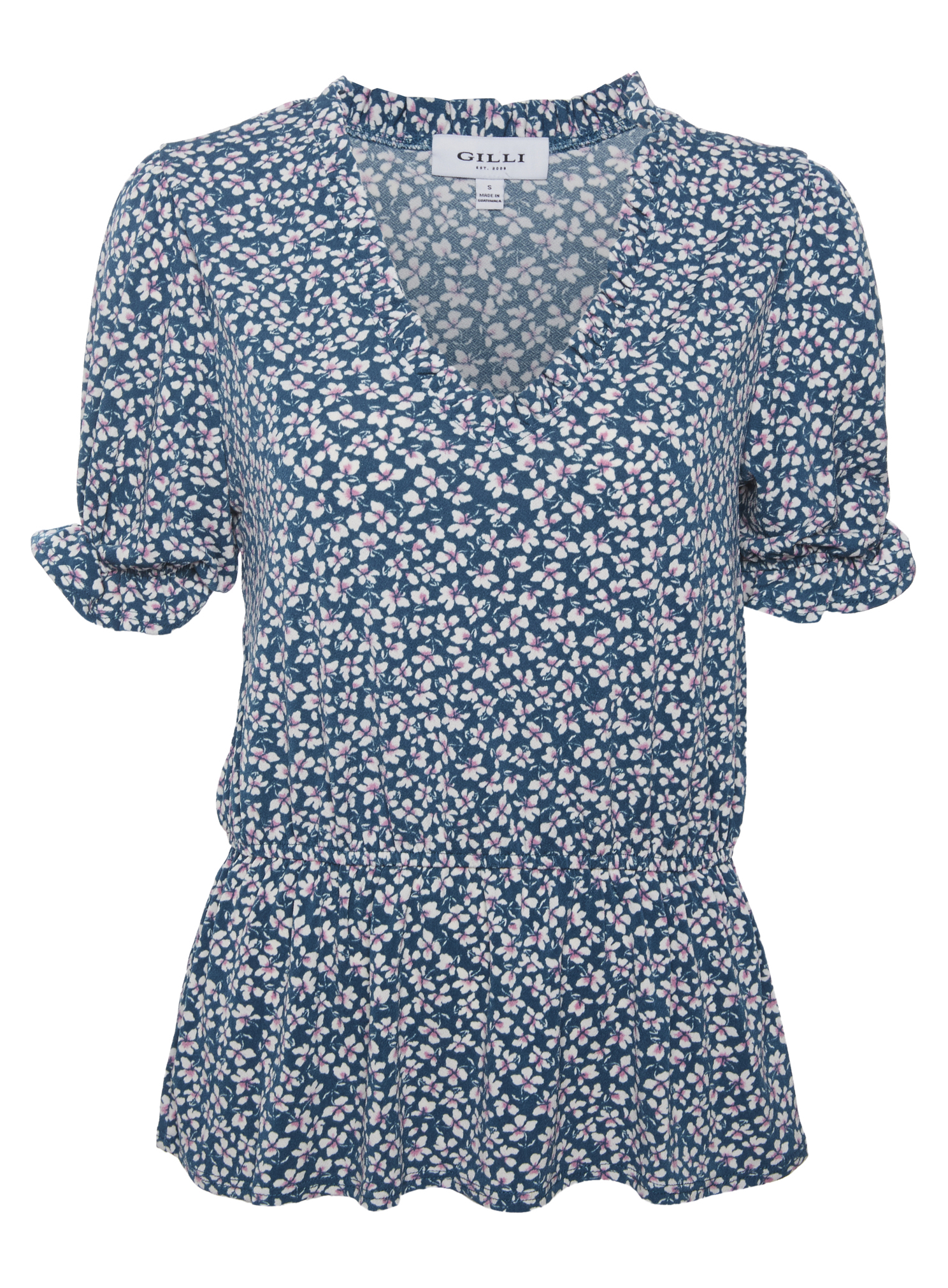 Ruffle Sleeve V Neck