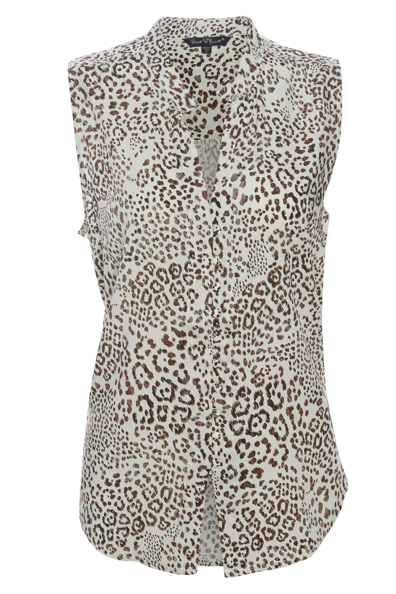 Velvet Heart Sleeveless Leopard Print Top