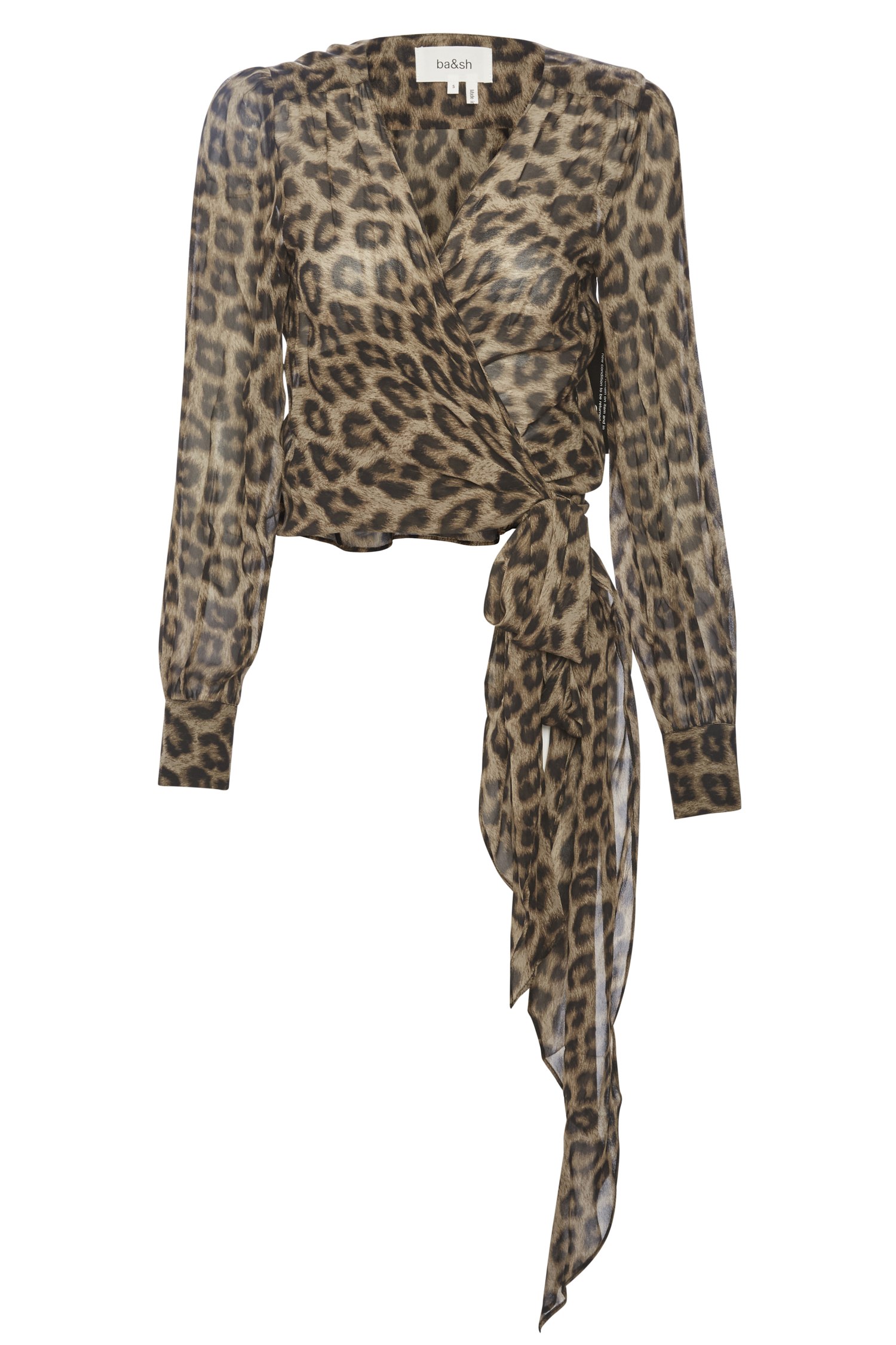 ba&sh Leopard Tie Front Blouse