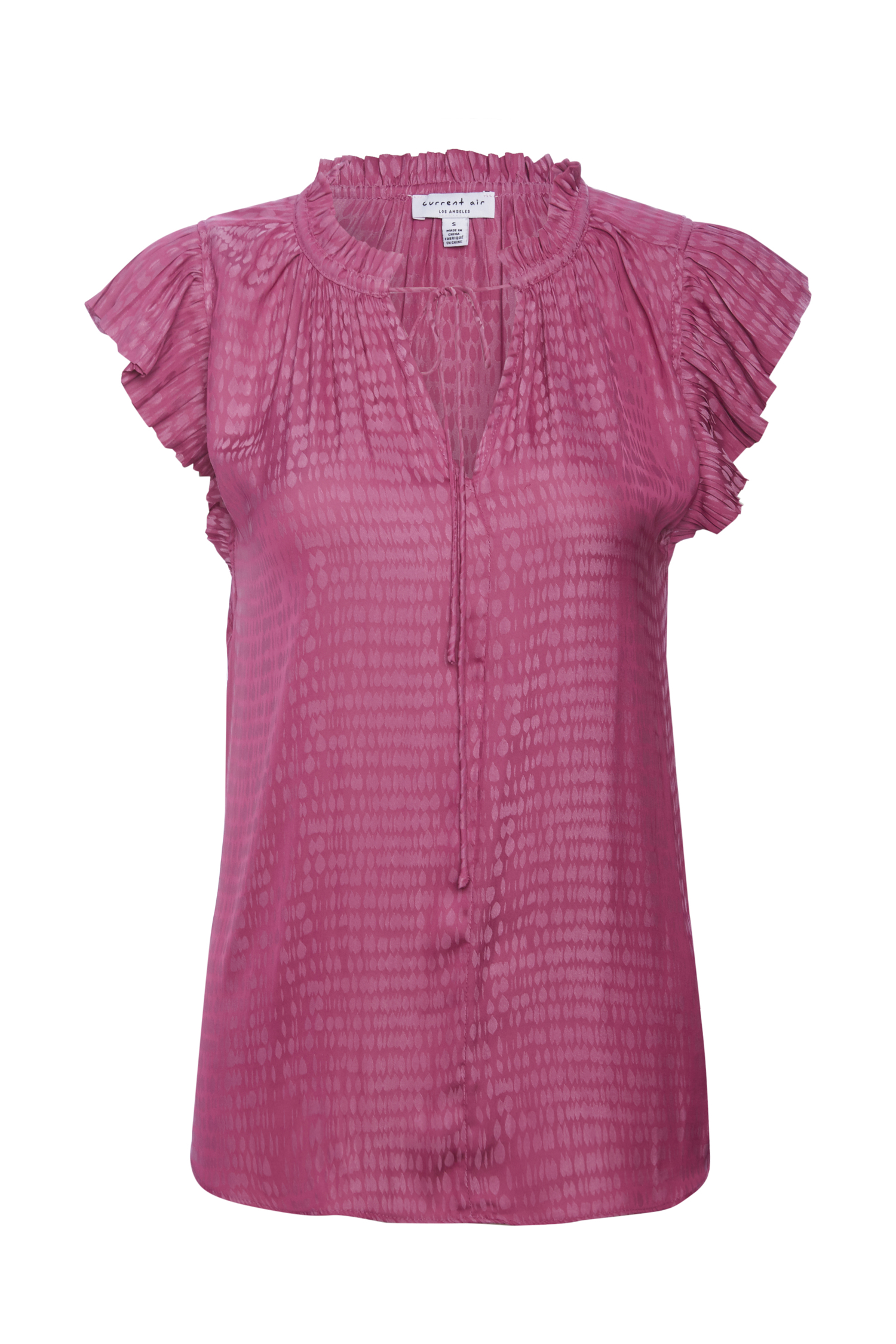 Split Neck Short Sleeve Top