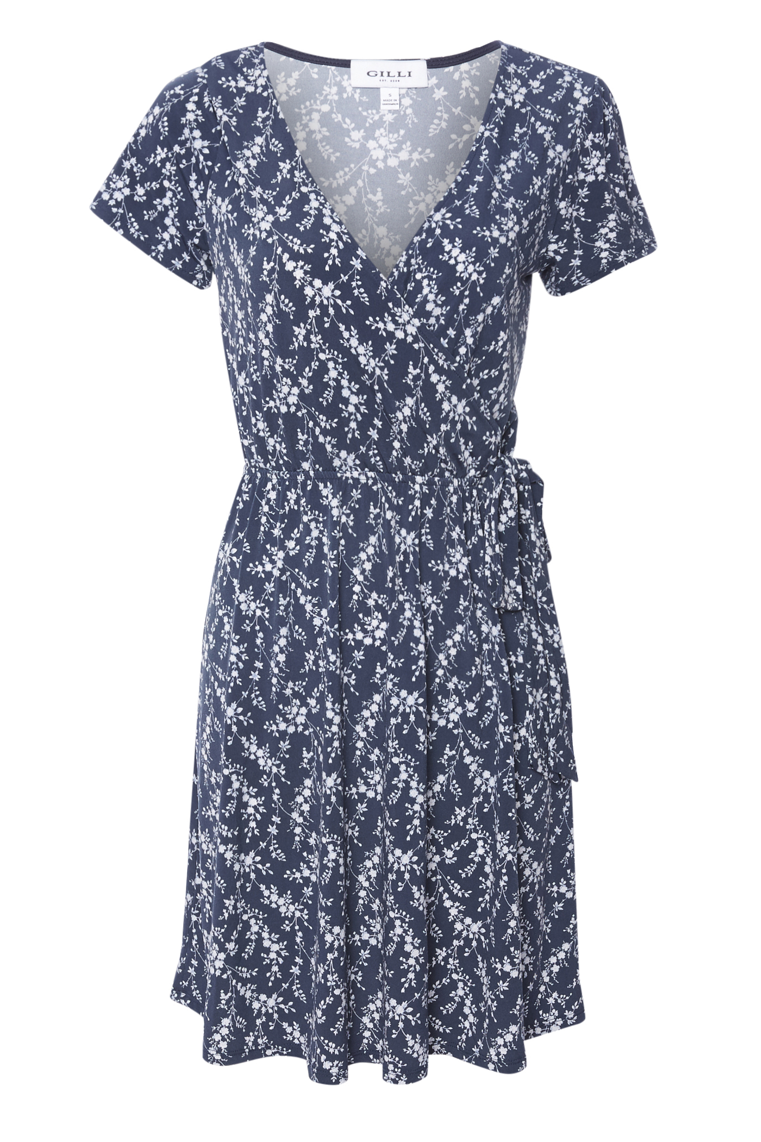 Faux Wrap Floral Print Dress