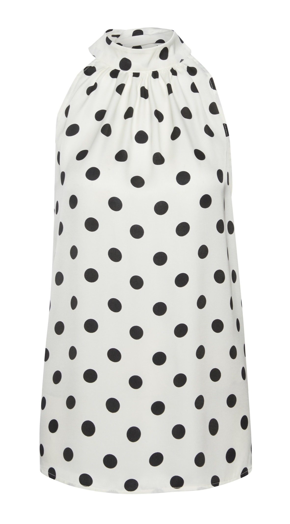 Liverpool Sleeveless Polka Dot Tie Blouse