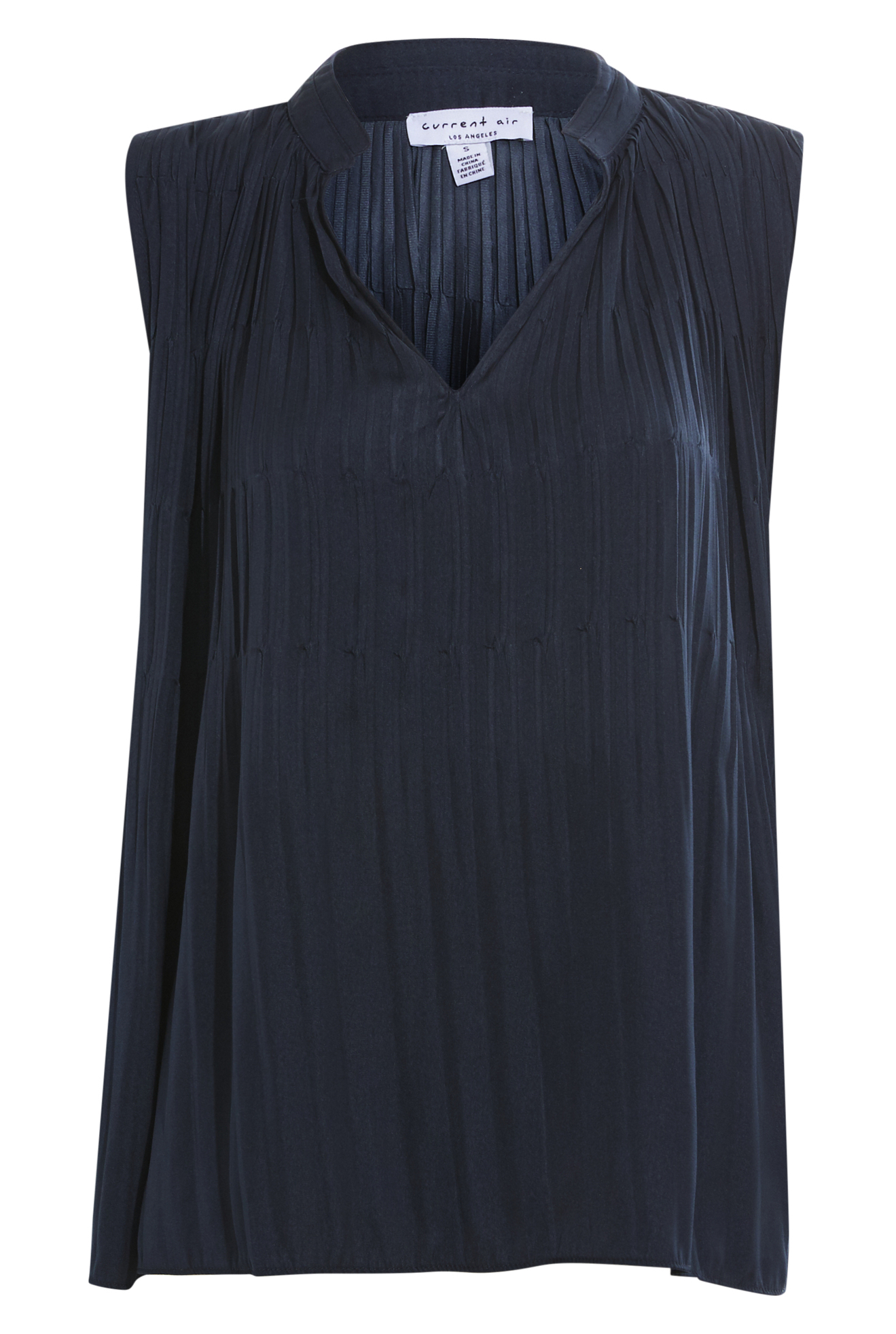Split Neck Pleated Top