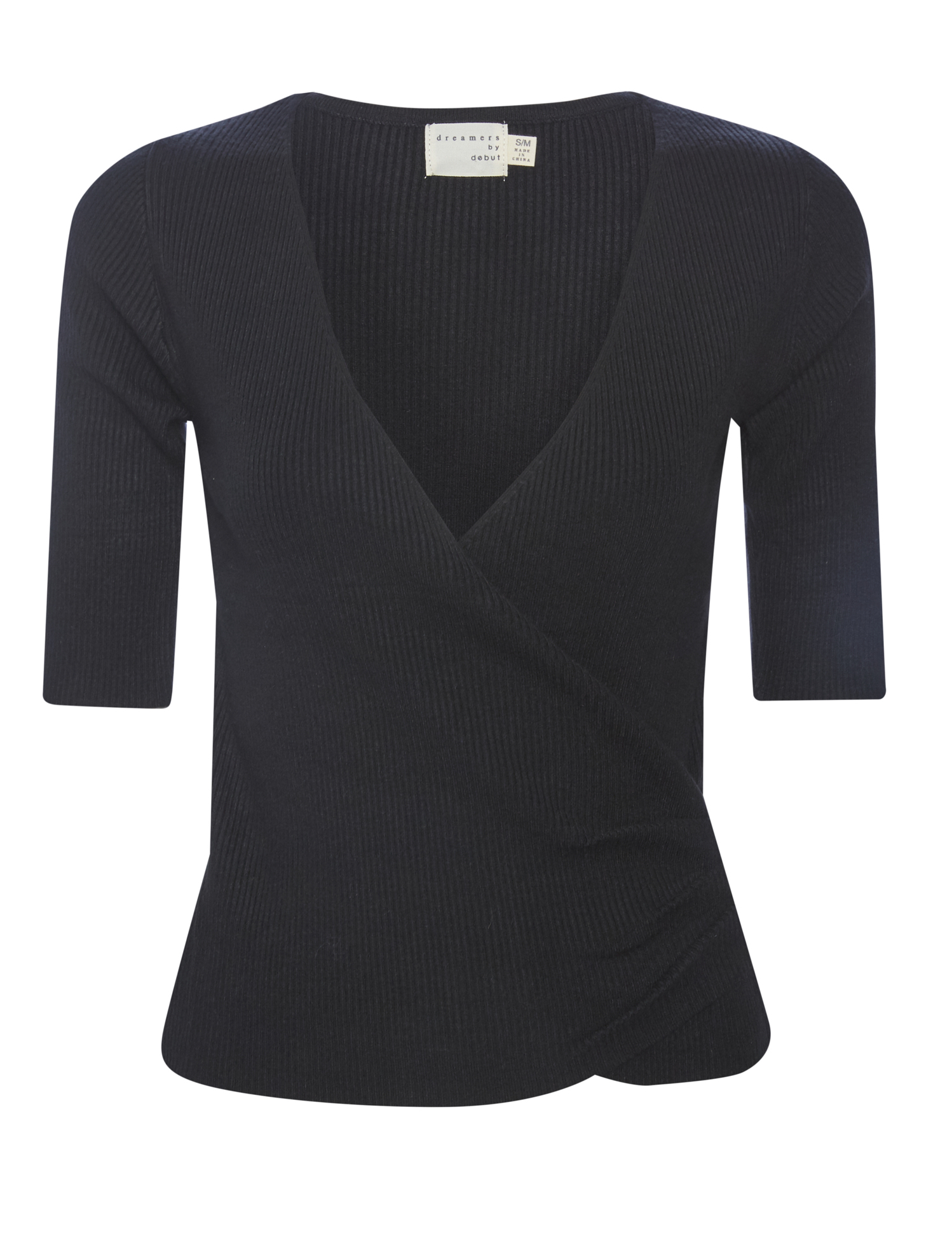 Front Overlap Short Sleeve Top