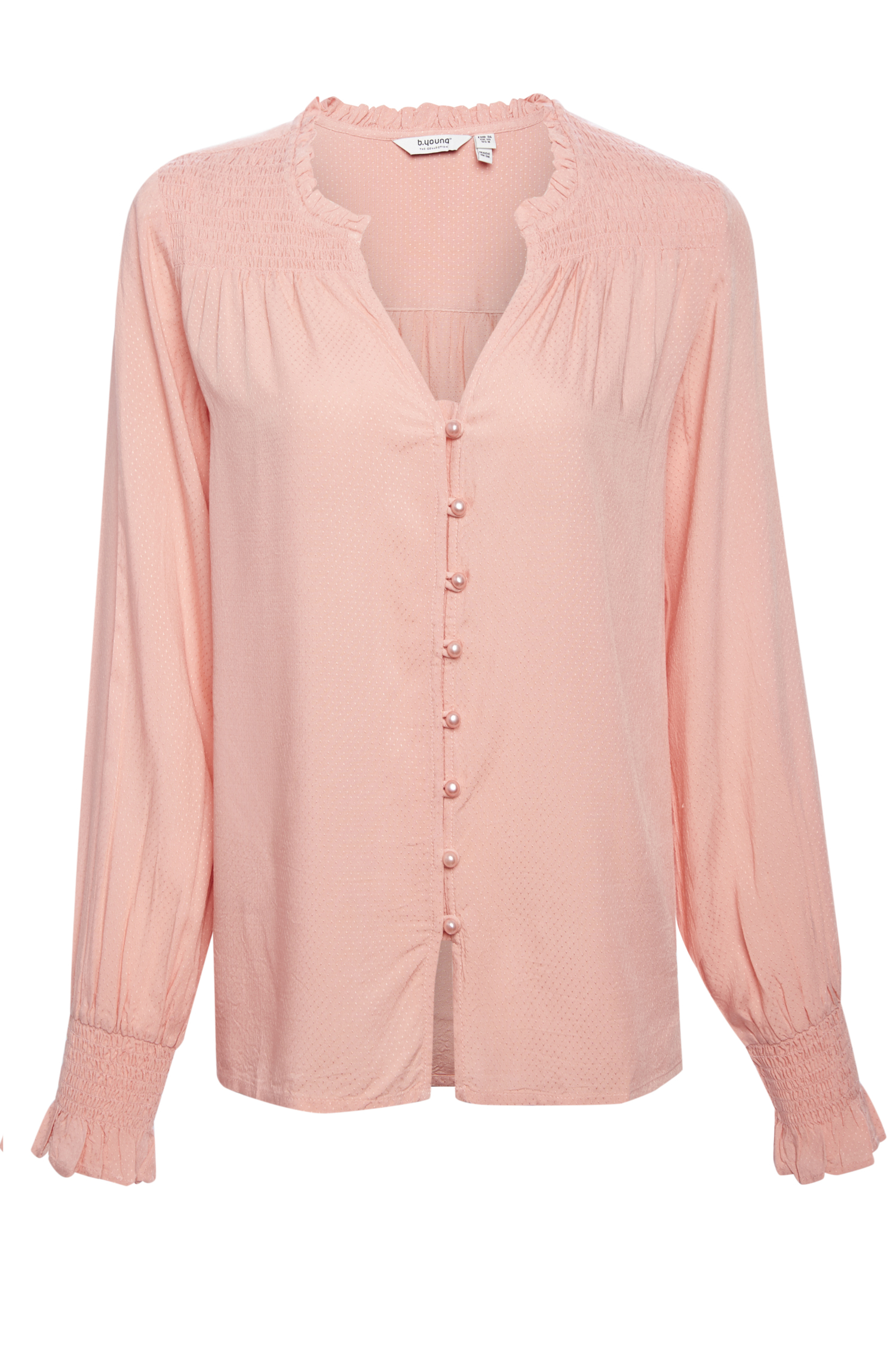 B. Young Smocked Button Down Blouse