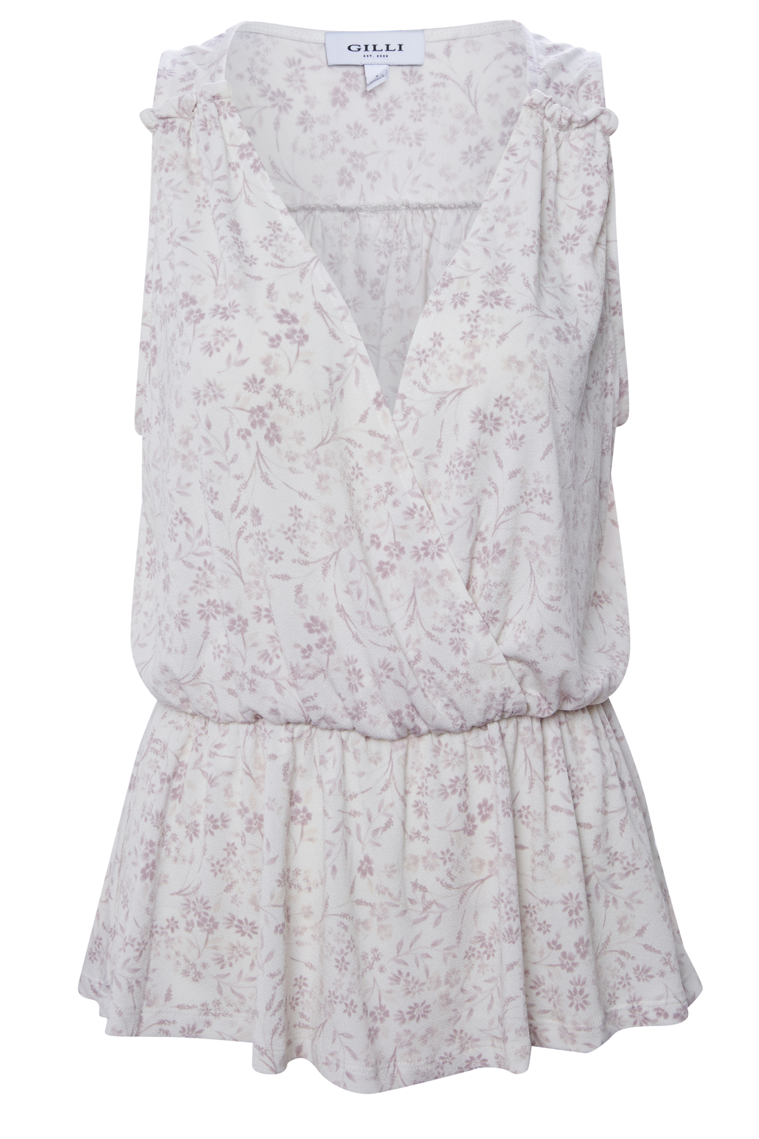 Sleeveless Faux Wrap Top