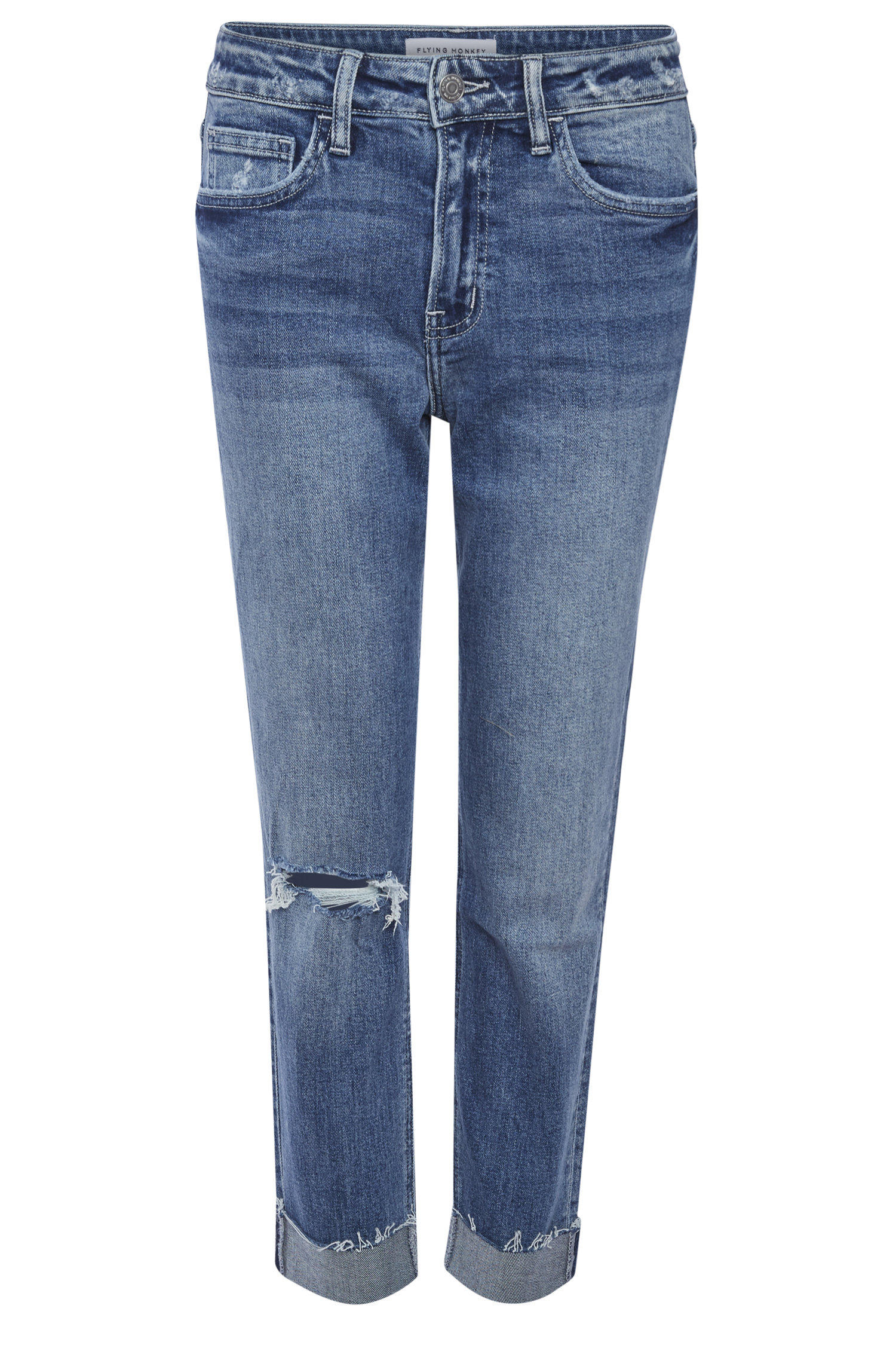 Boyfriend Cuffed Crop Denim