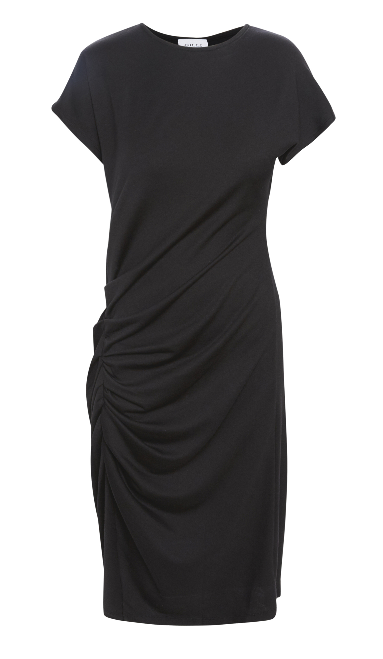 Short Sleeve Shirred Side Dress