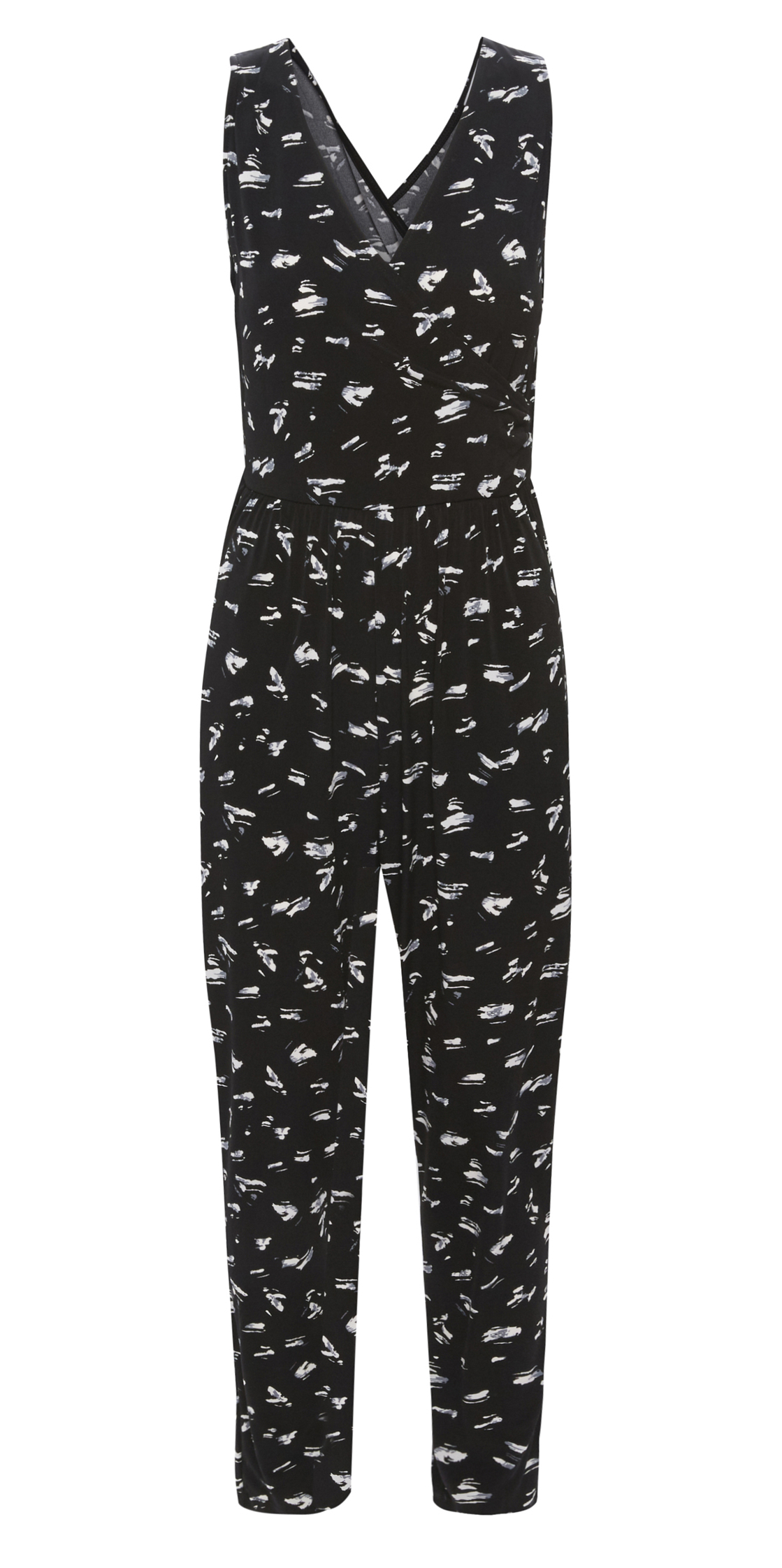 Sleeveless Abstract Print Jumpsuit