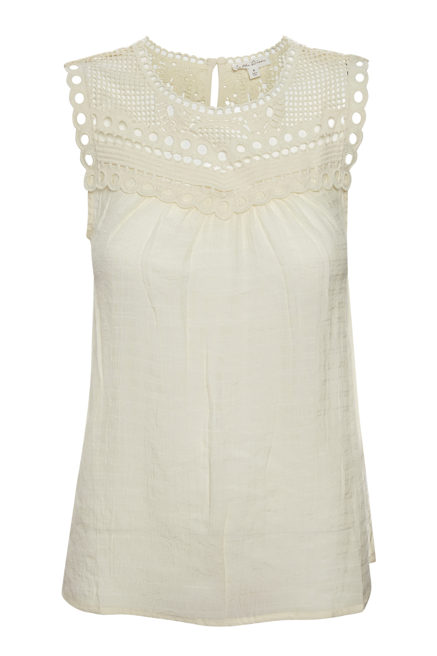 Crochet Neckline Sleeveless Top