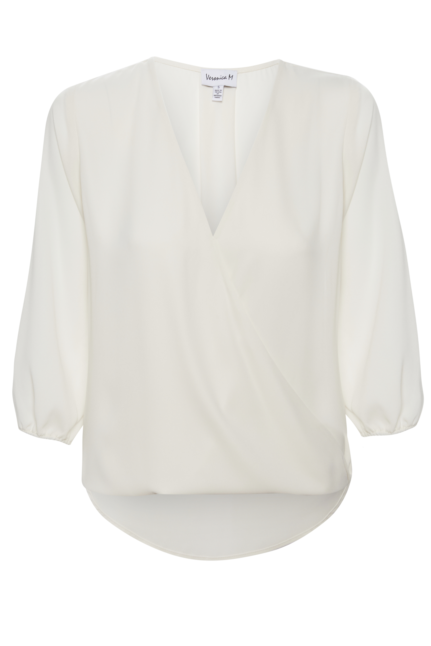 Veronica M 3/4 Sleeve Surplice Blouse