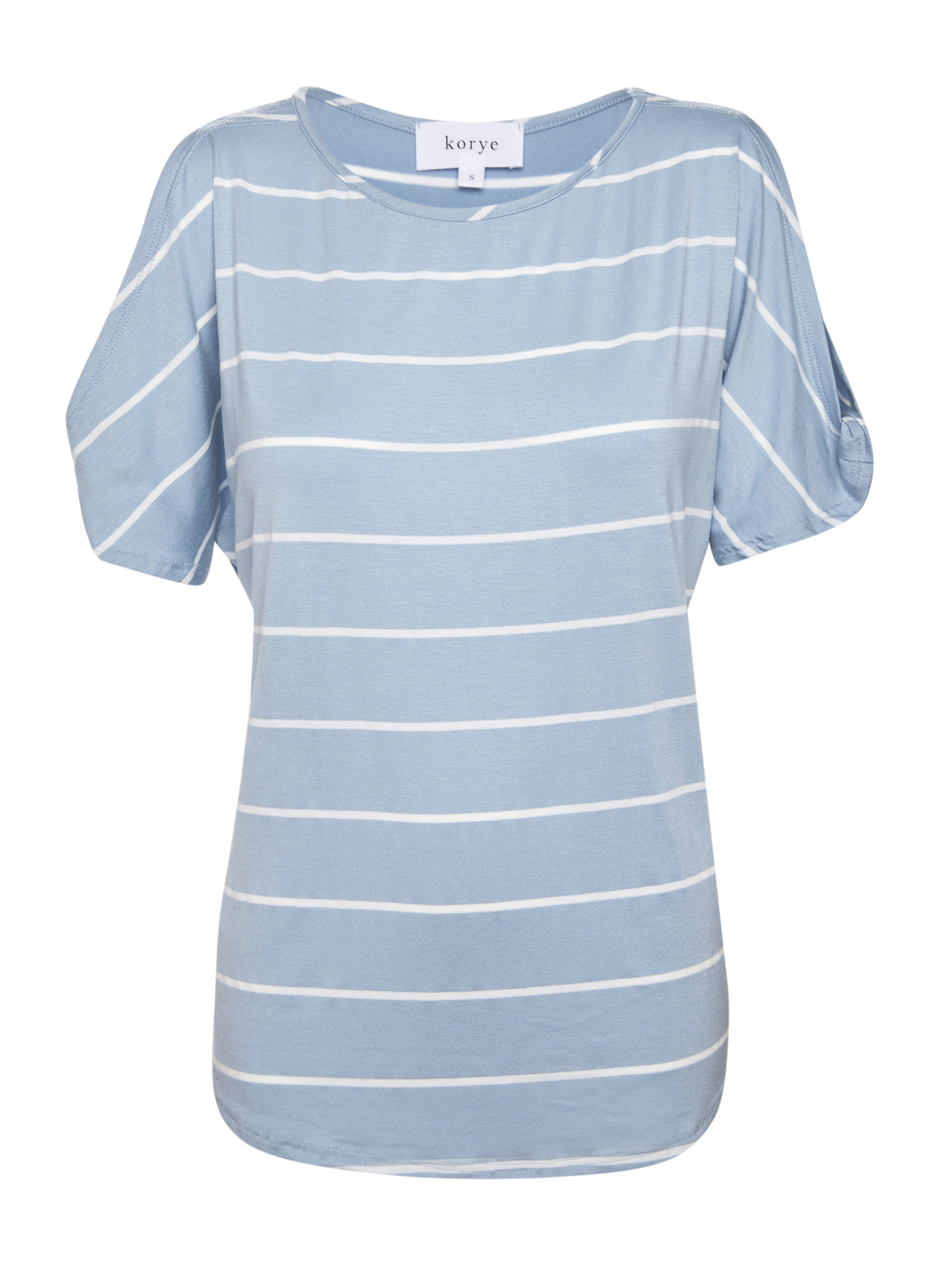 Striped Cold Shoulder Short Sleeve