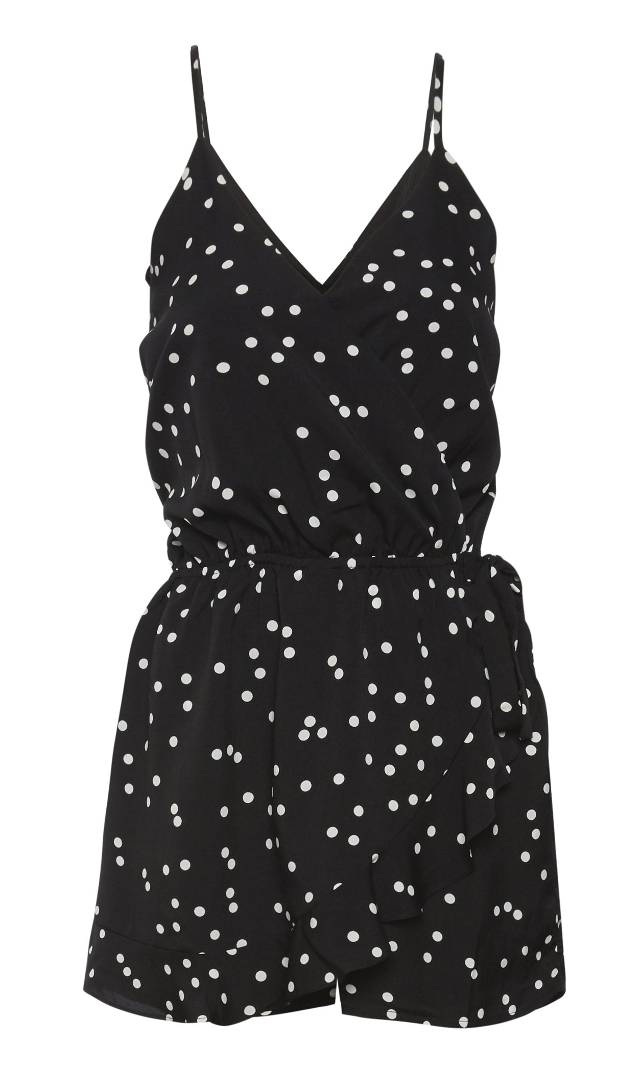 Sleeveless Polka Dot Romper