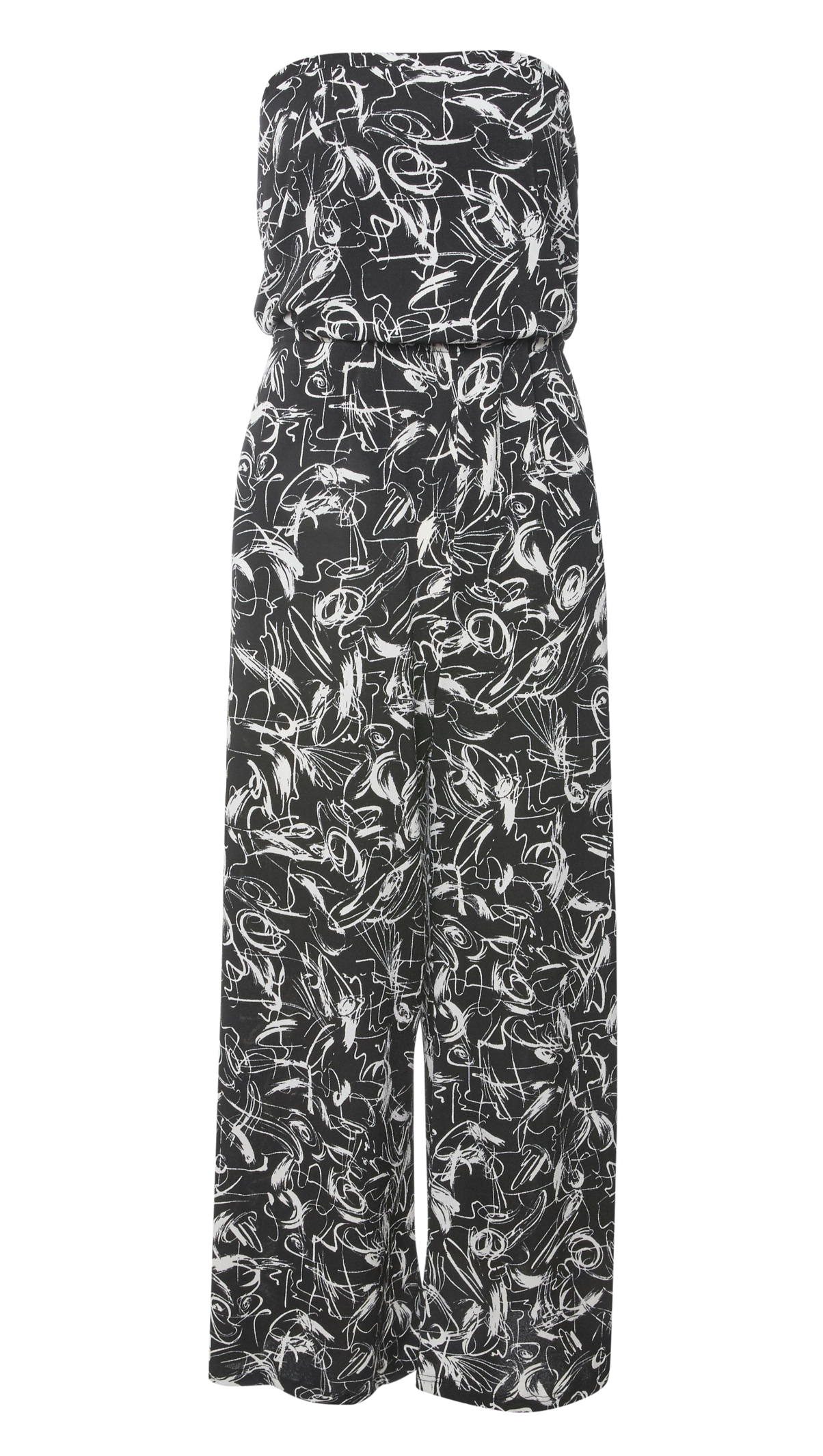 Strapless Abstract Printed Jumpsuit