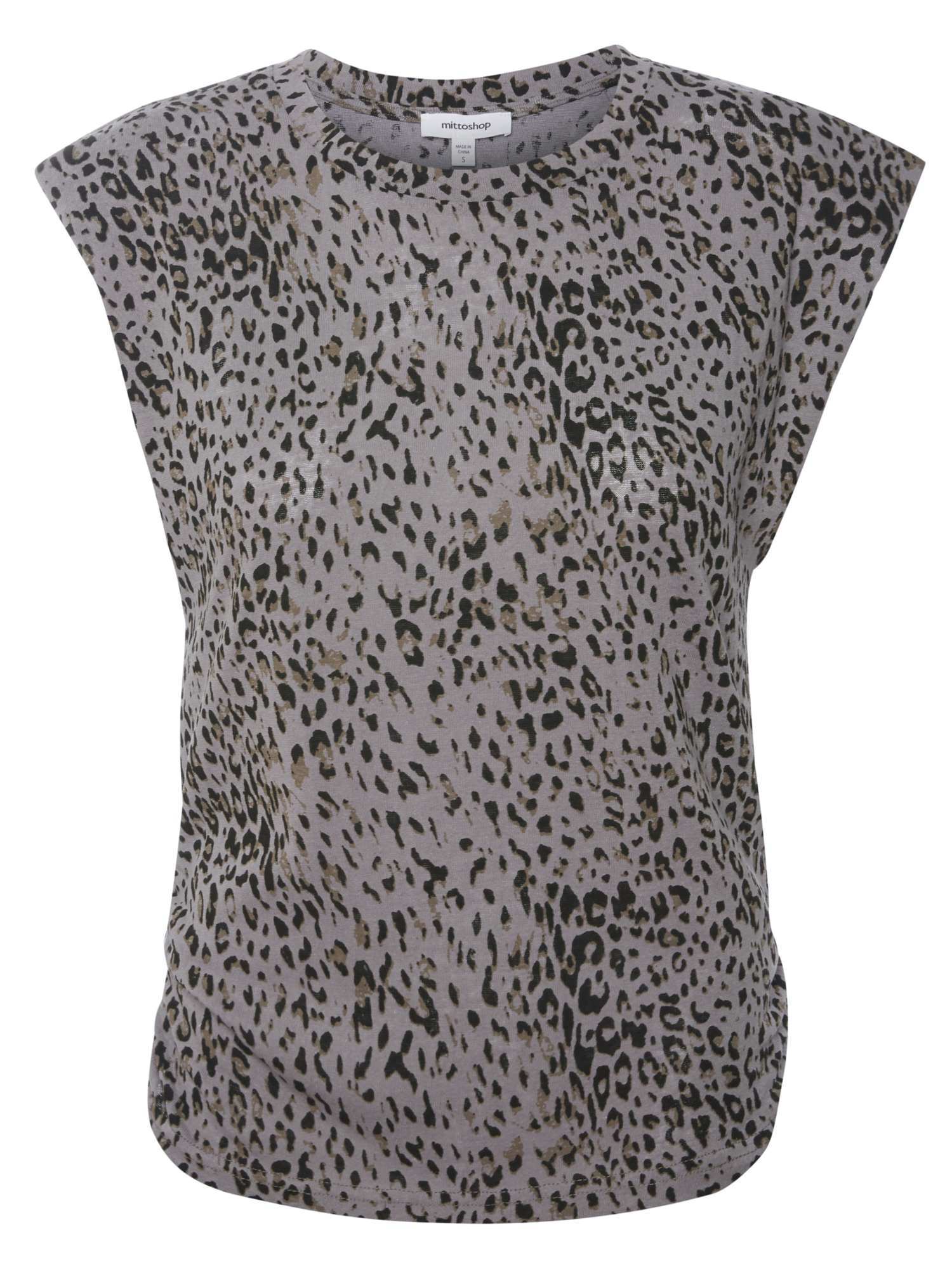 Animal Print Shoulder Pad Top