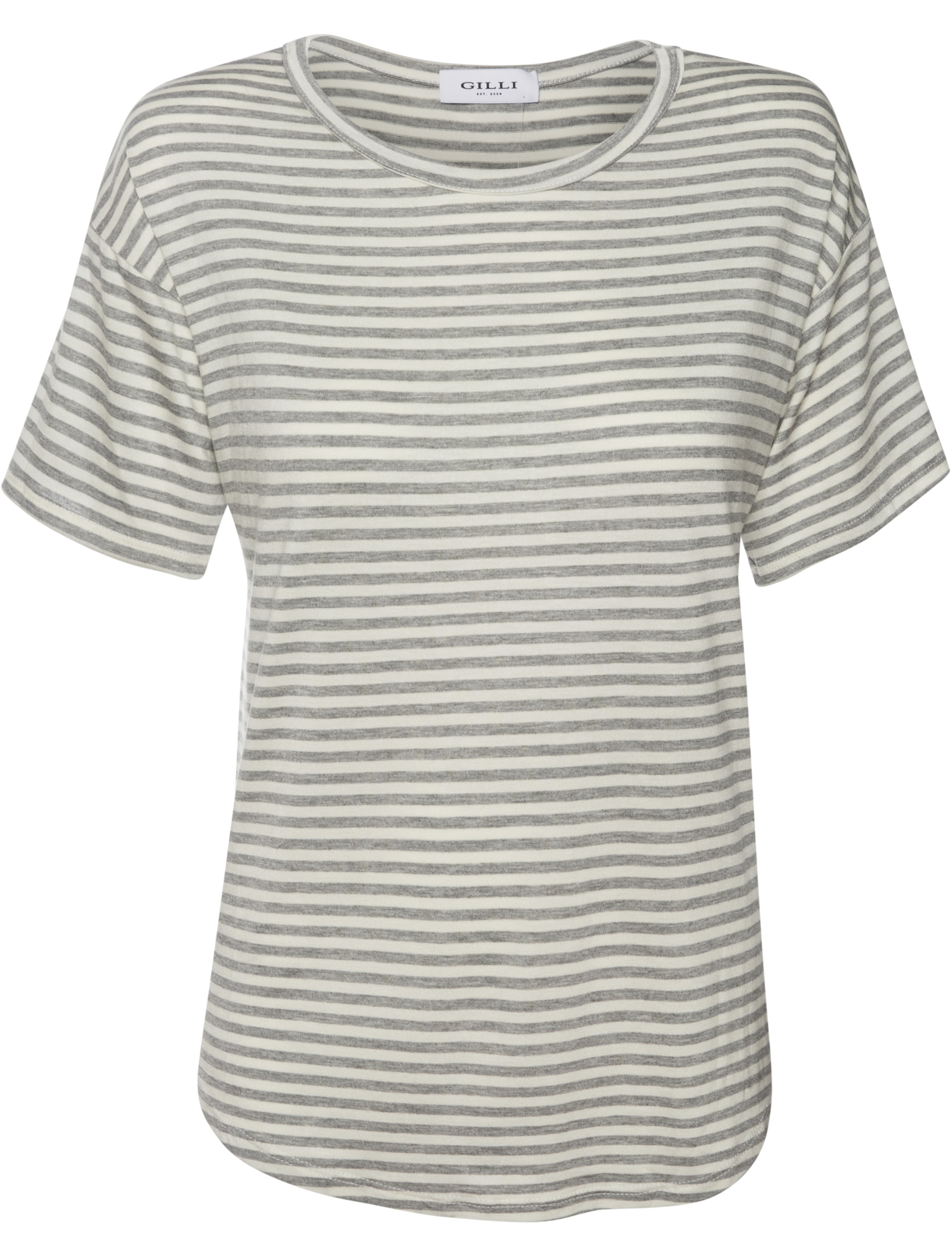 Short Sleeve Crew Neck Striped Top