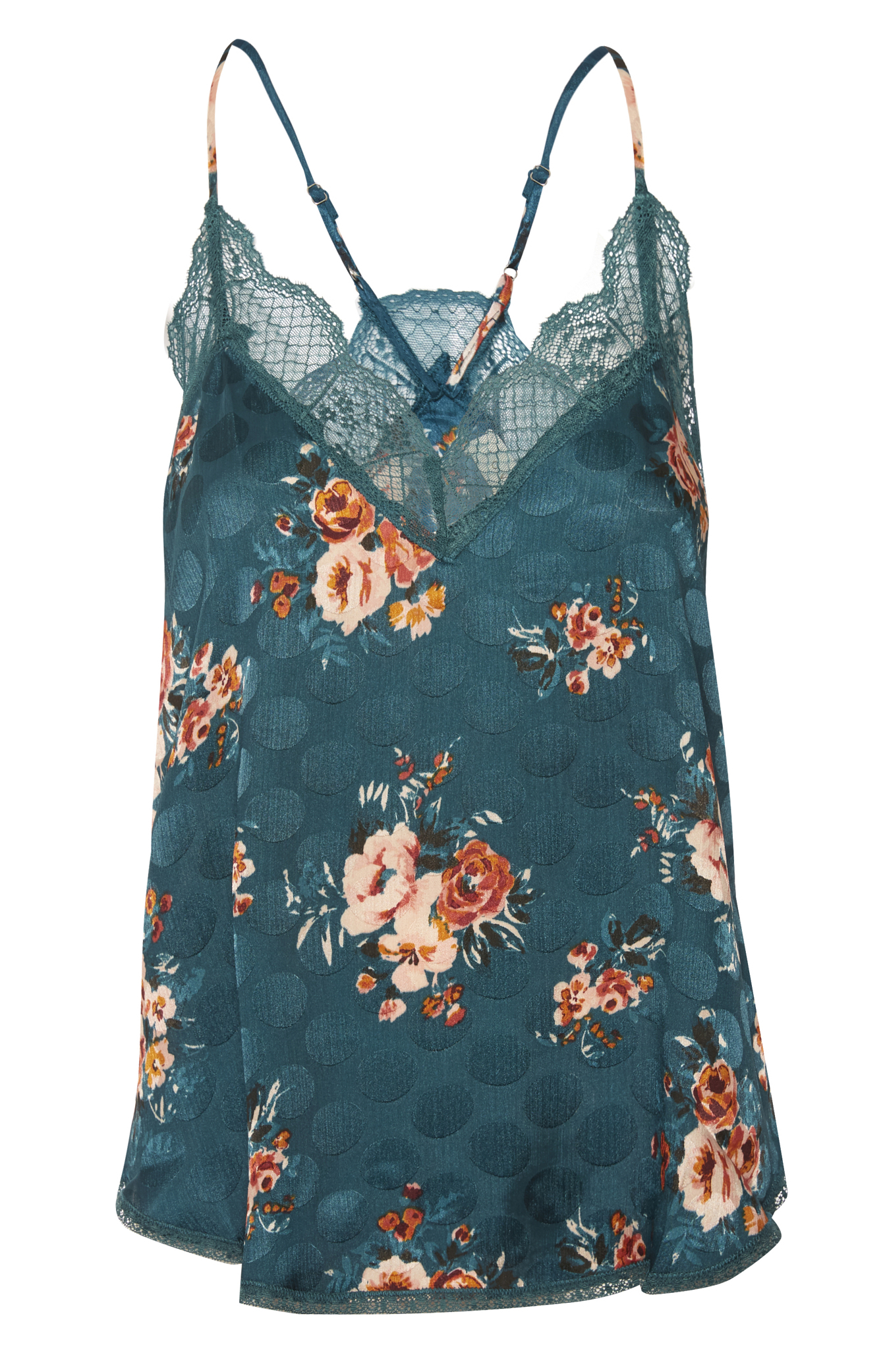 Floral Lace Trim Camisole
