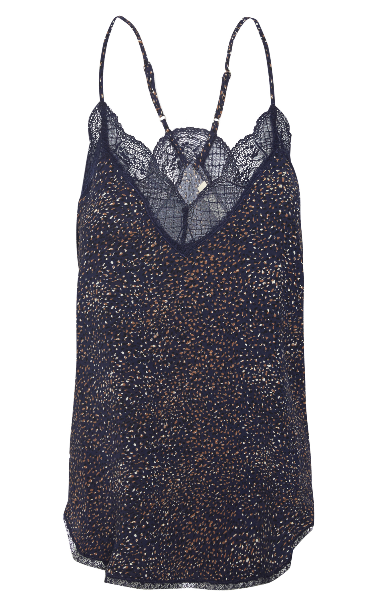 Multi-Color Dot Lace Trim Cami
