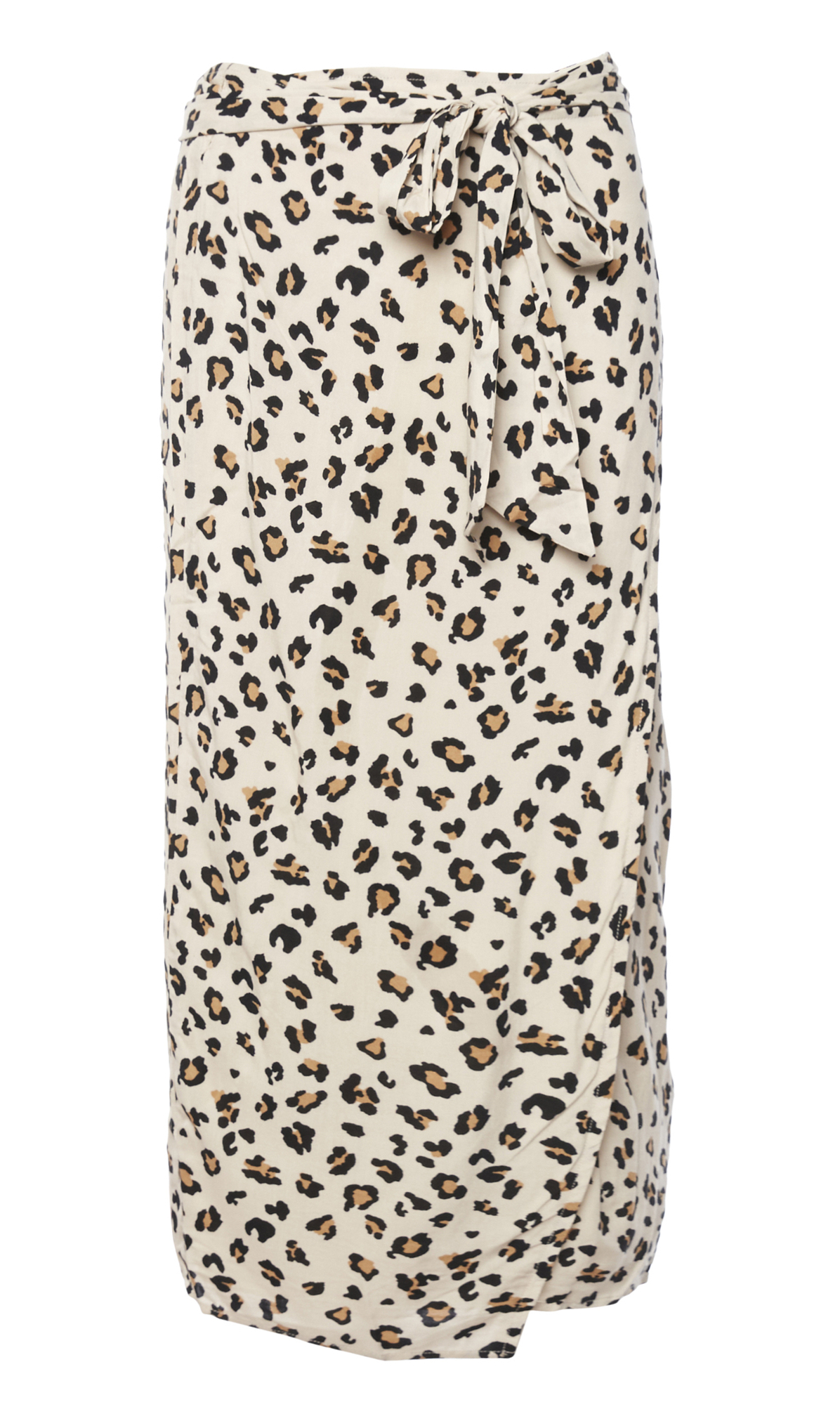 Leopard Print Wrap Midi Skirt