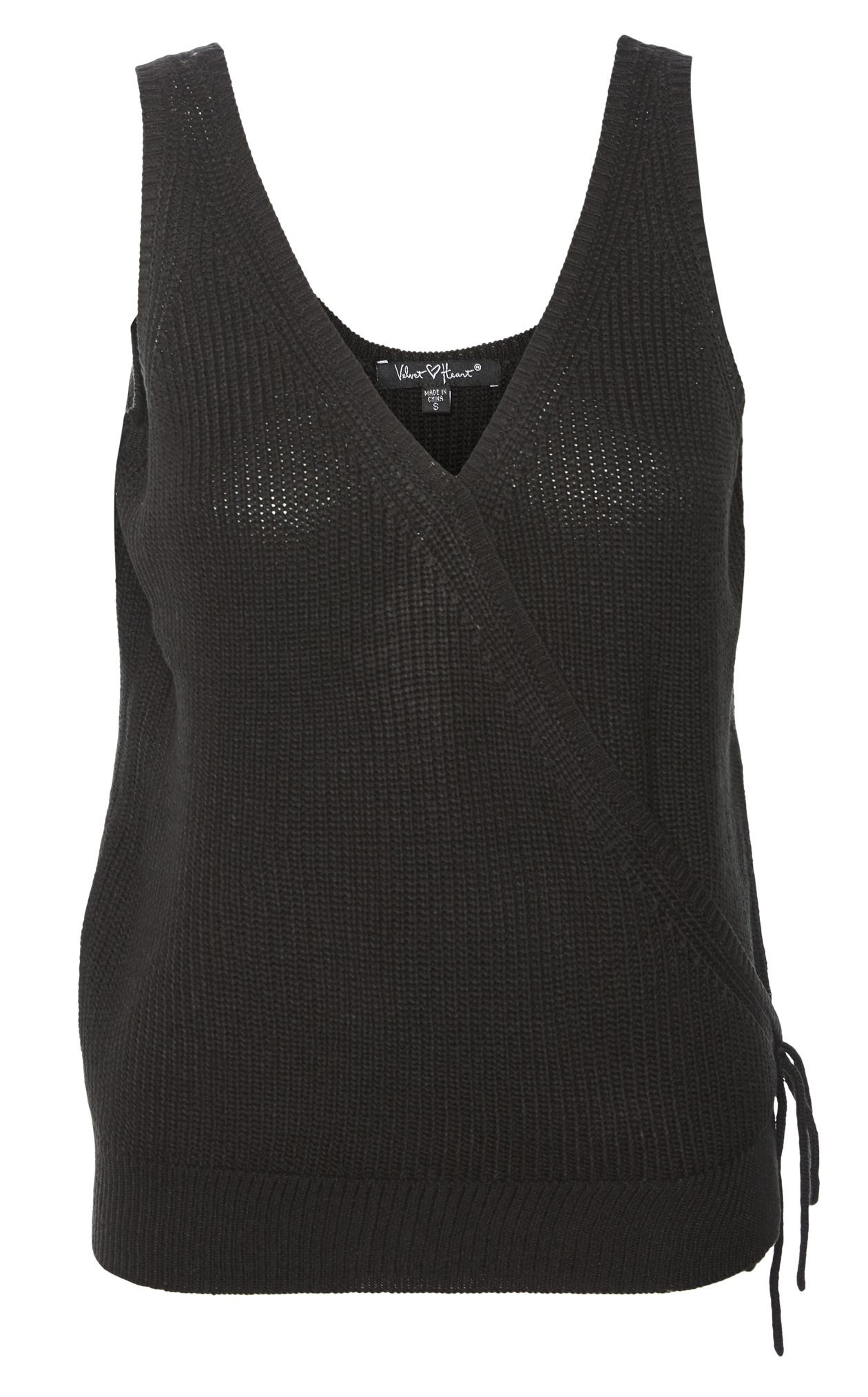 Velvet Heart Sleeveless Knit Wrap Top