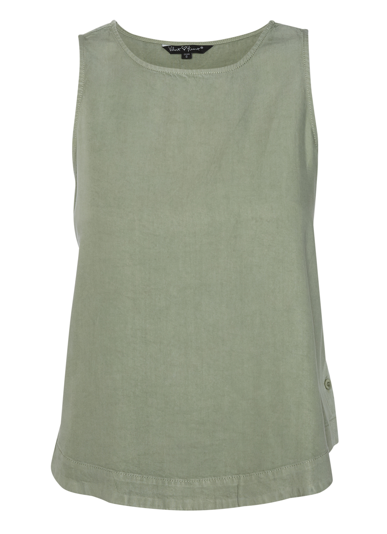 Velvet Heart Sleeveless Side Button Detail Top