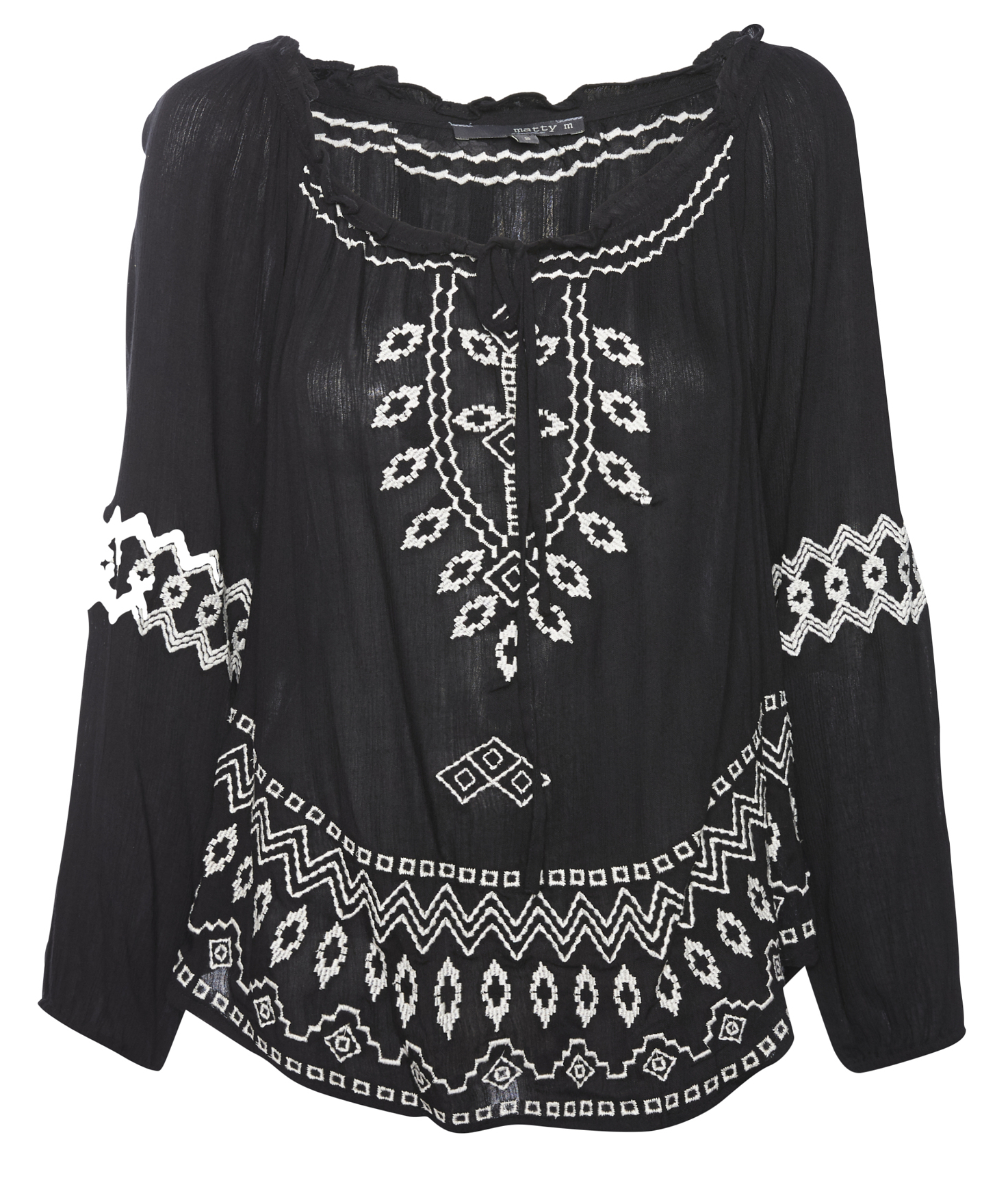 Matty M Embroidered Long Sleeve Top