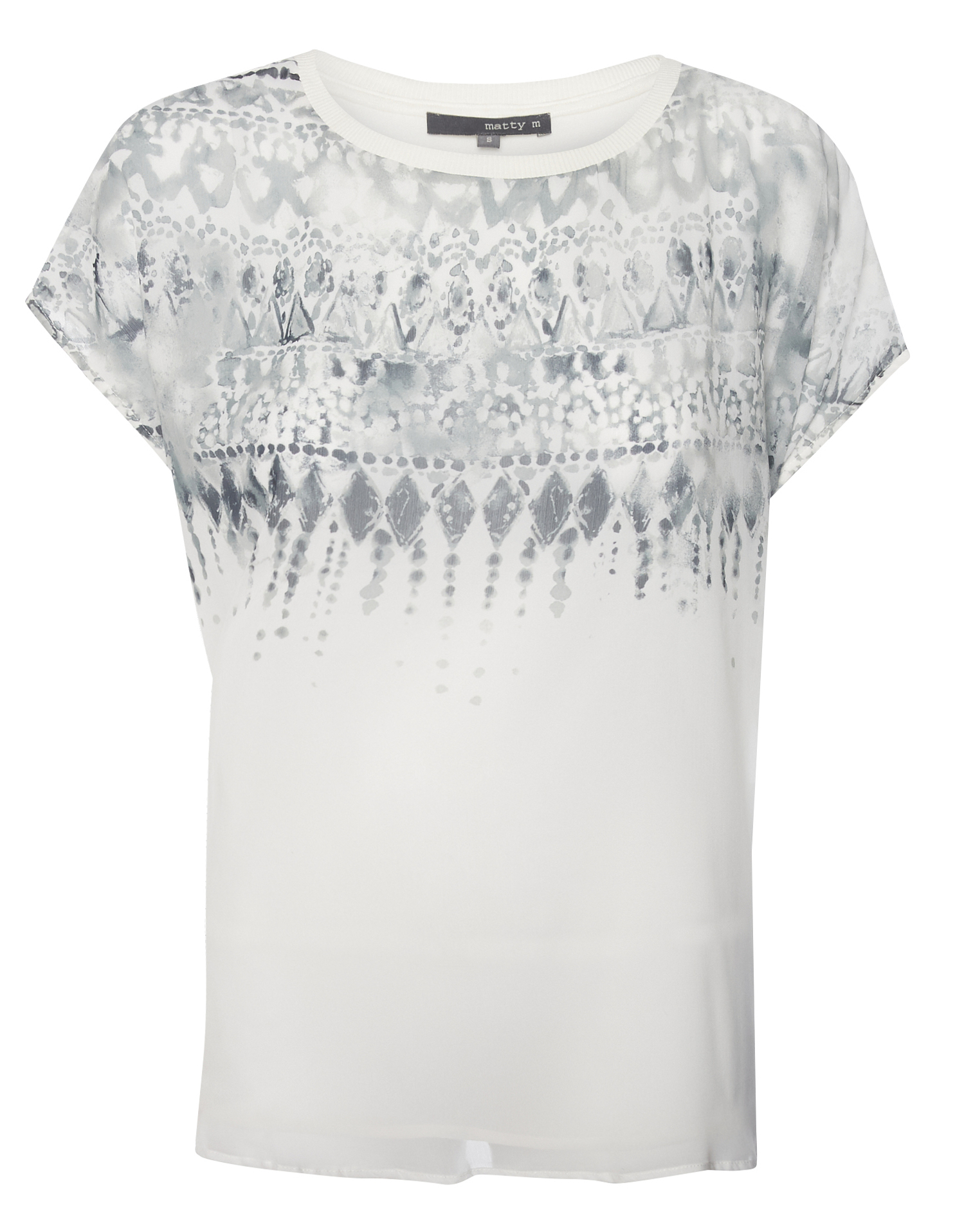 Matty M Mixed Printed Short Sleeve Top