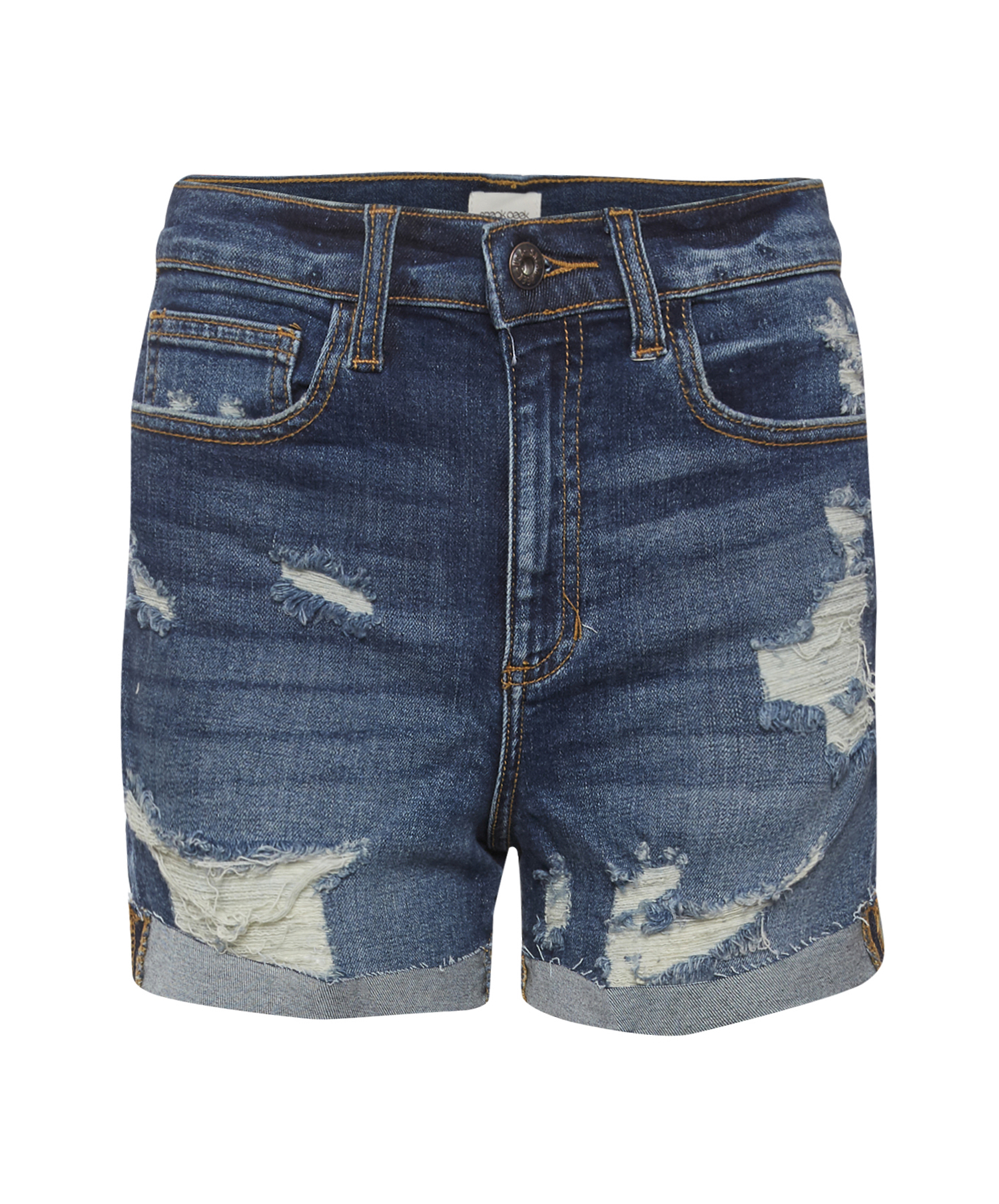 Sneak Peek Distressed Cuffed Denim Short