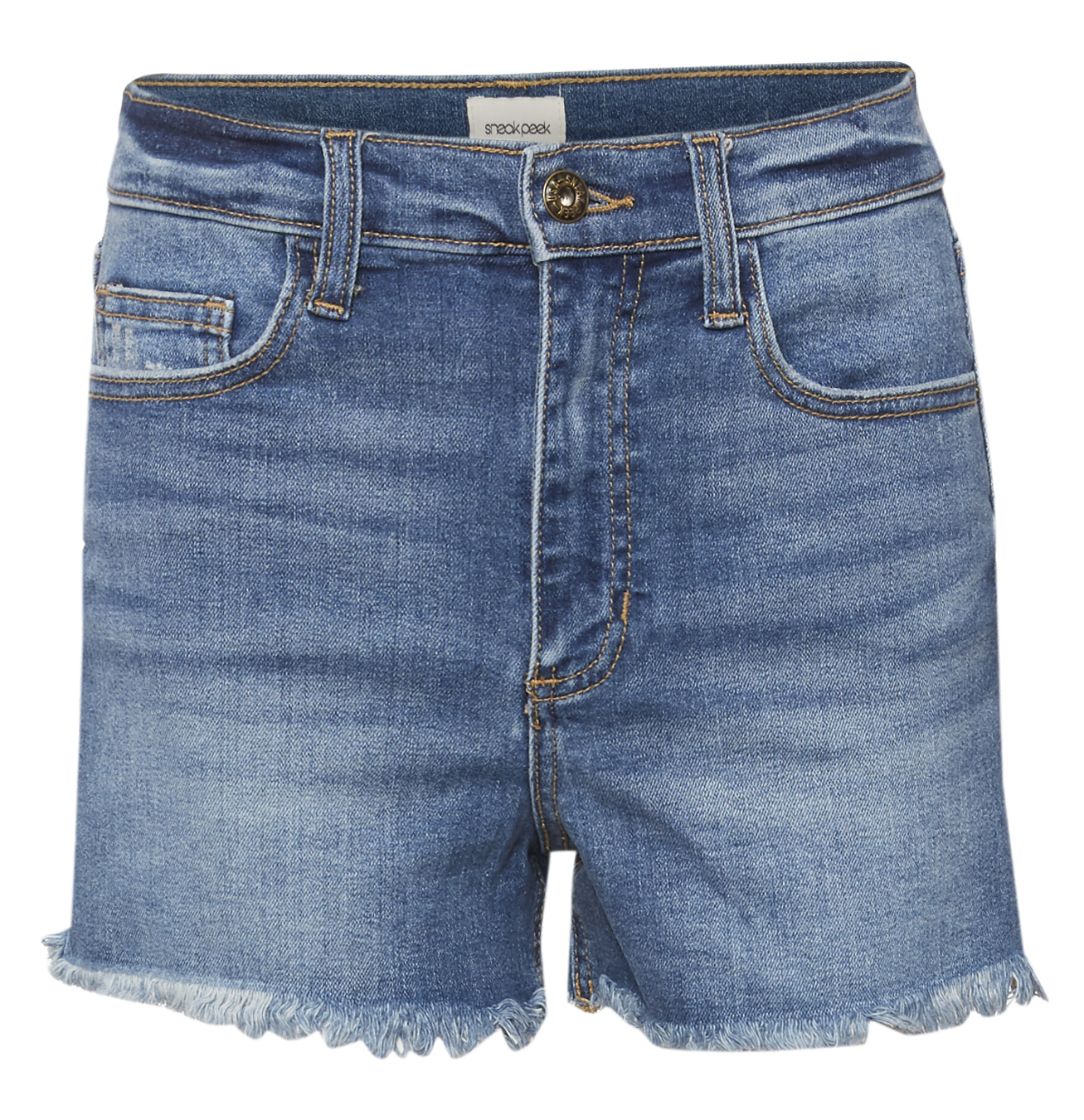 Sneak Peek Frayed Hem Denim Short