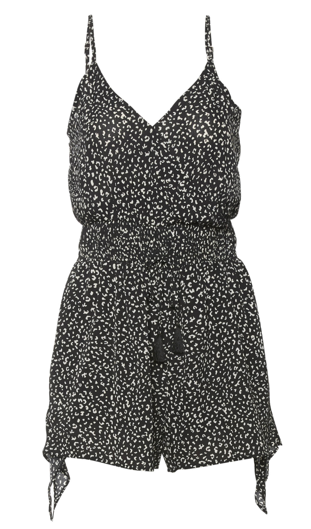 Printed Smocked Waist Romper