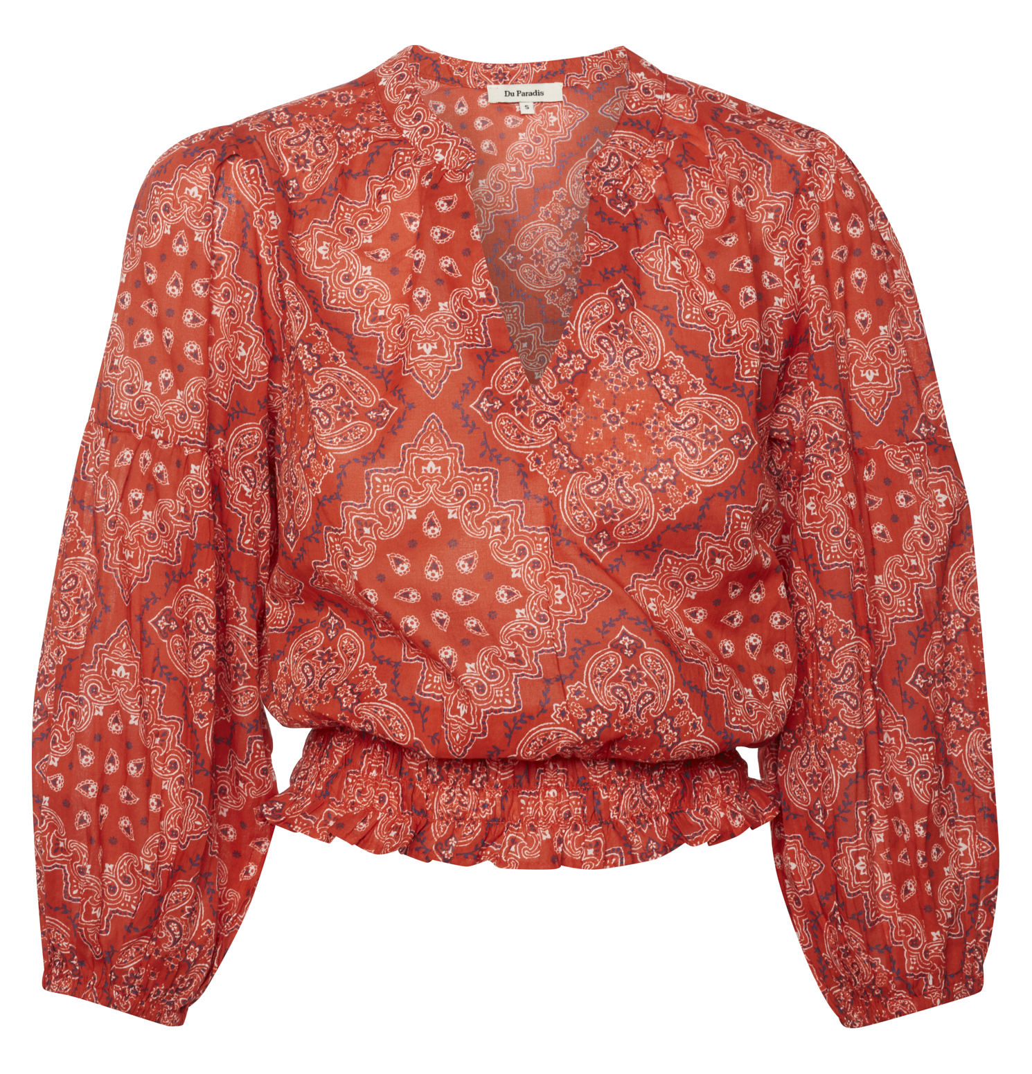 Du Paradis Smocked Waist Printed Top