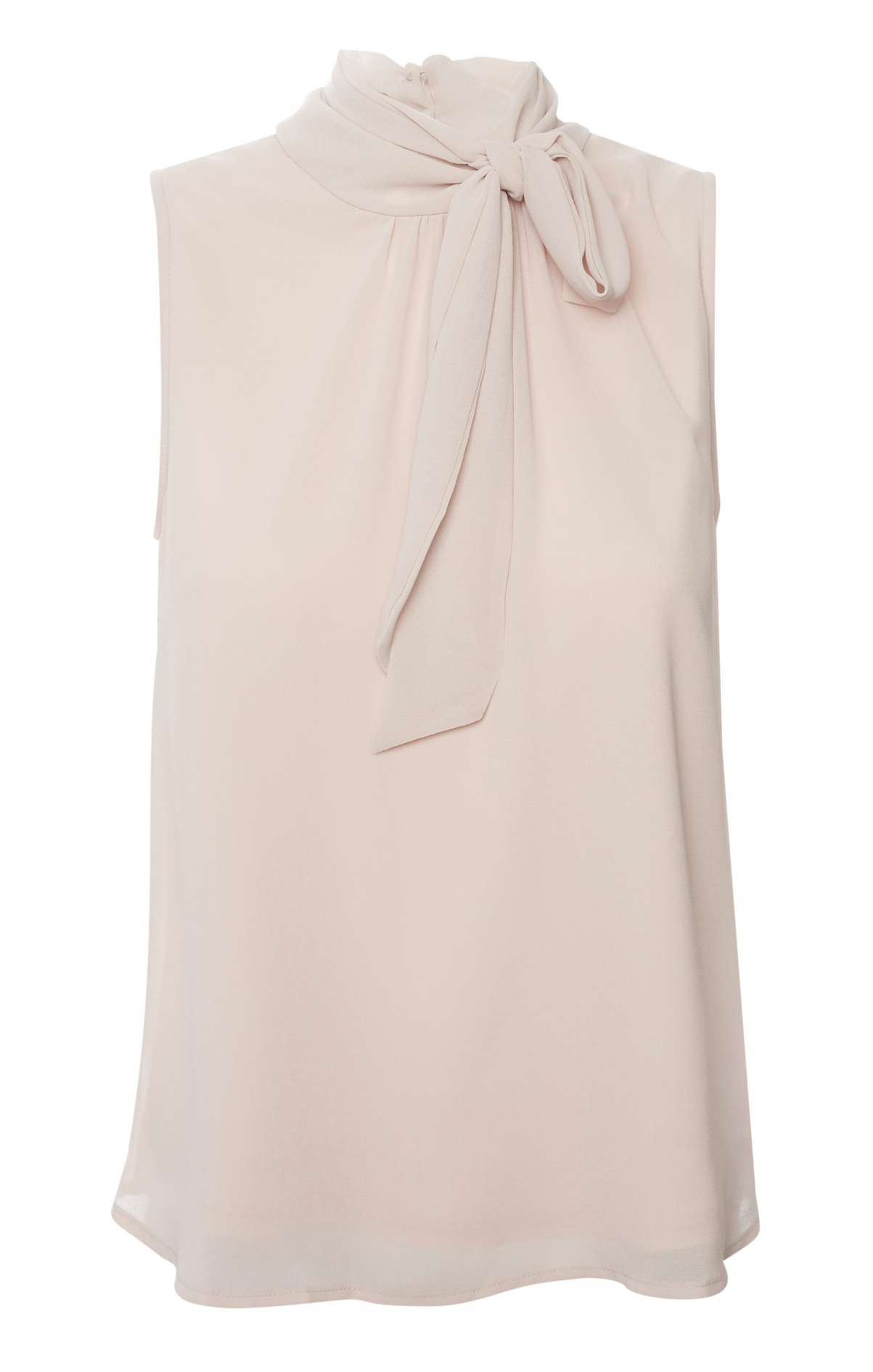 Neck Tie Sleeveless Blouse