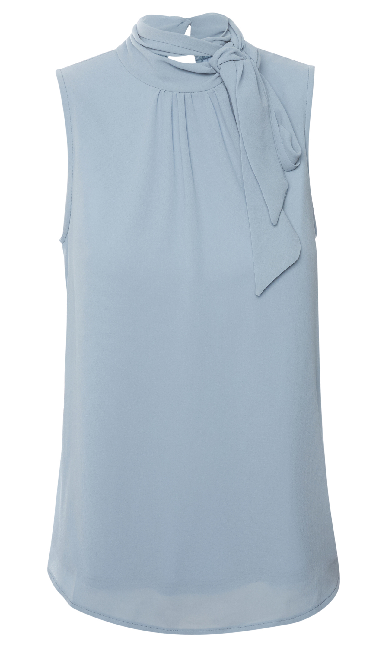 Neck Tie Sleeveless Blouse