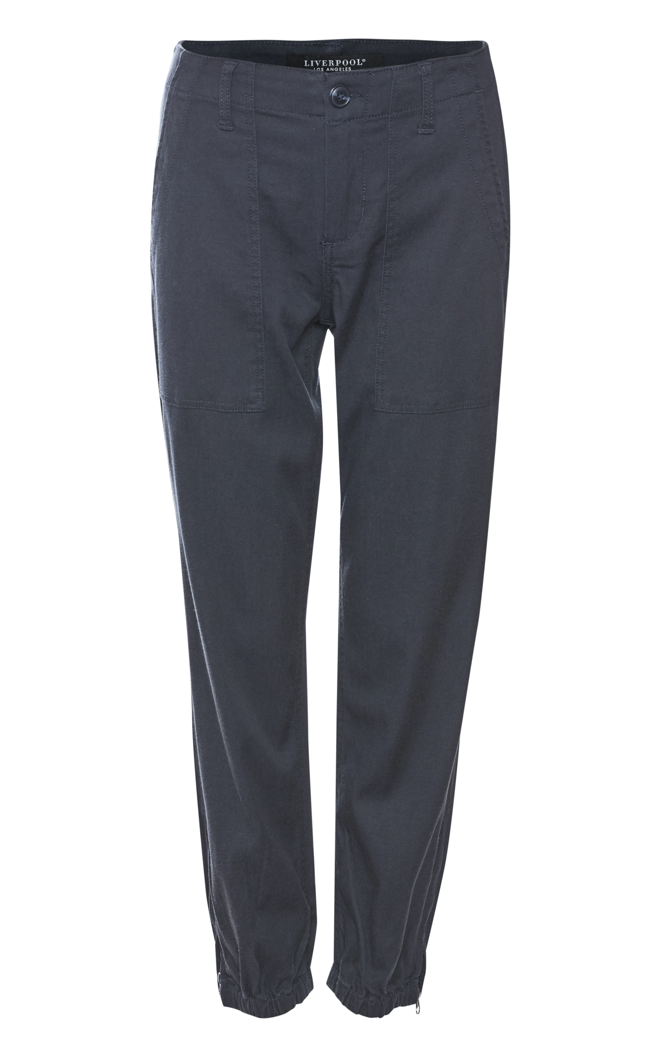 Liverpool Crop Utility Pant with Zip Hem