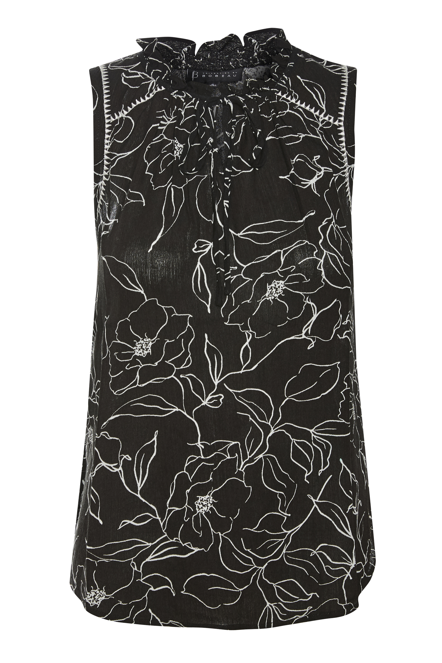 Sleeveless Split Neck Printed Tank