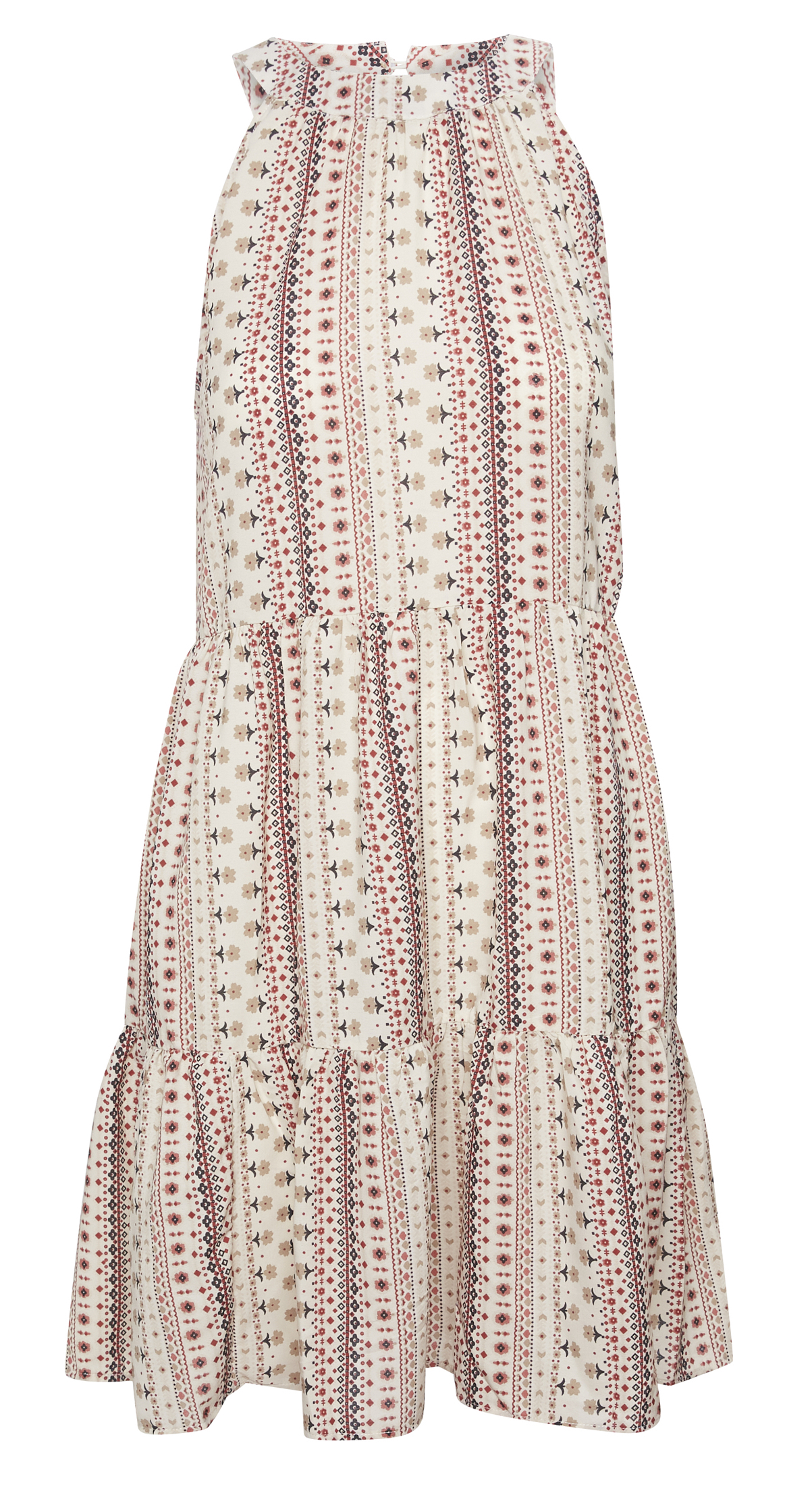 Halter Floral Stripe Mini Dress