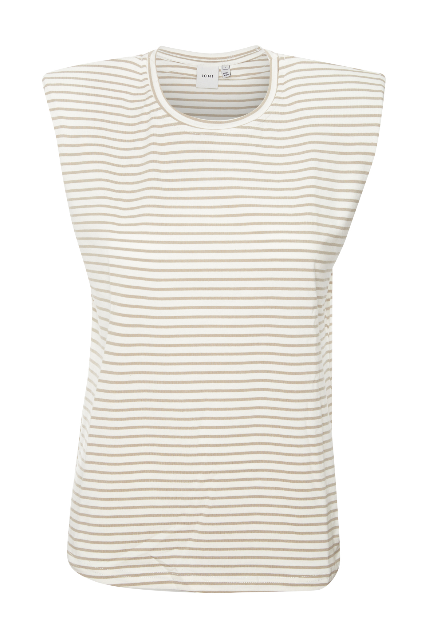 ICHI Striped Shoulder Pad Tank Top