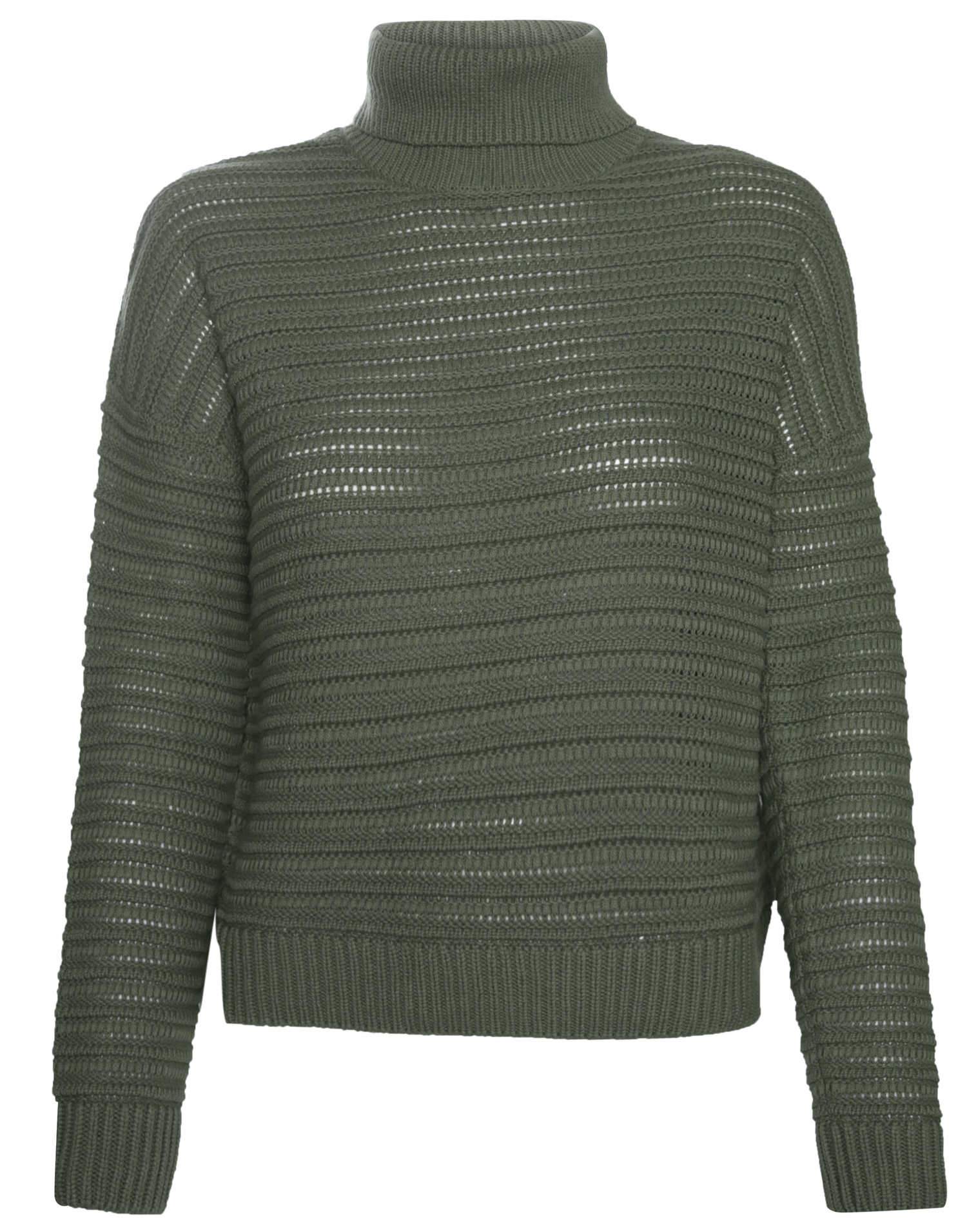Turtleneck Open Knit Pullover