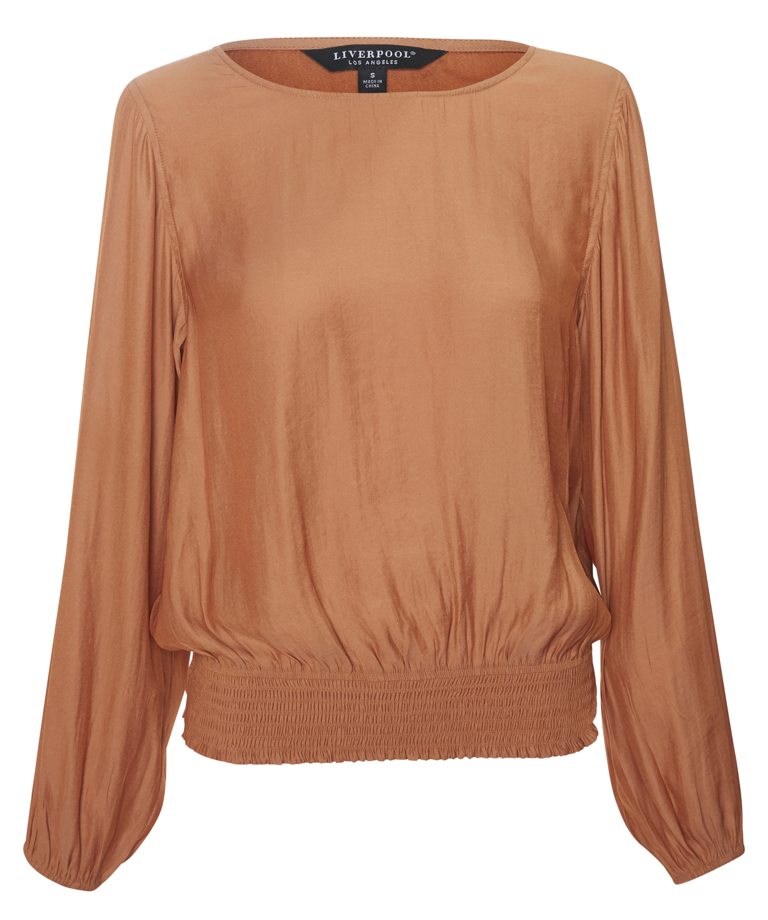 Liverpool Puff Sleeve Top with Smocked Waist