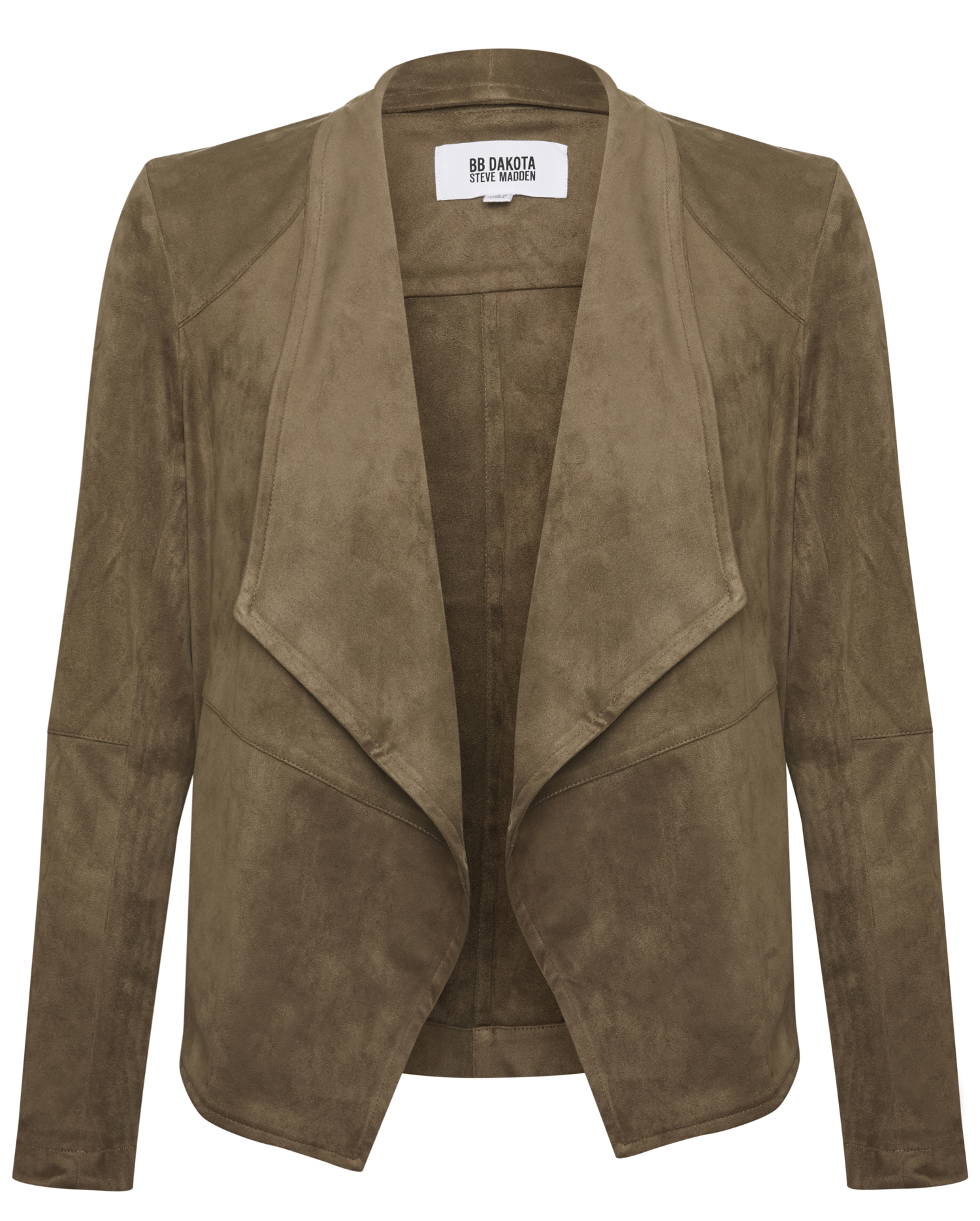 BB Dakota Faux Suede Drape Front Jacket