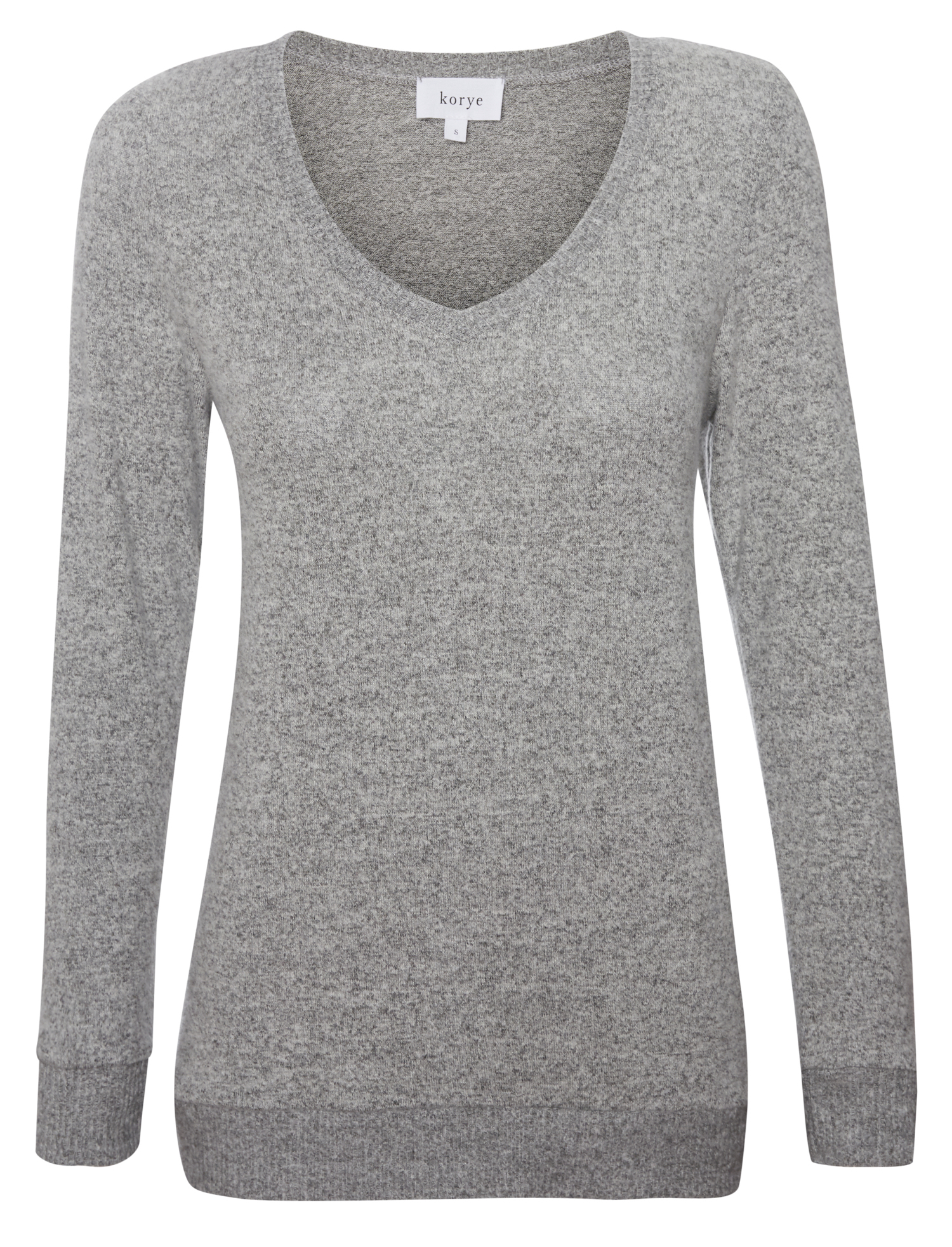 V-Neck Contrast Ribbed Brushed Top