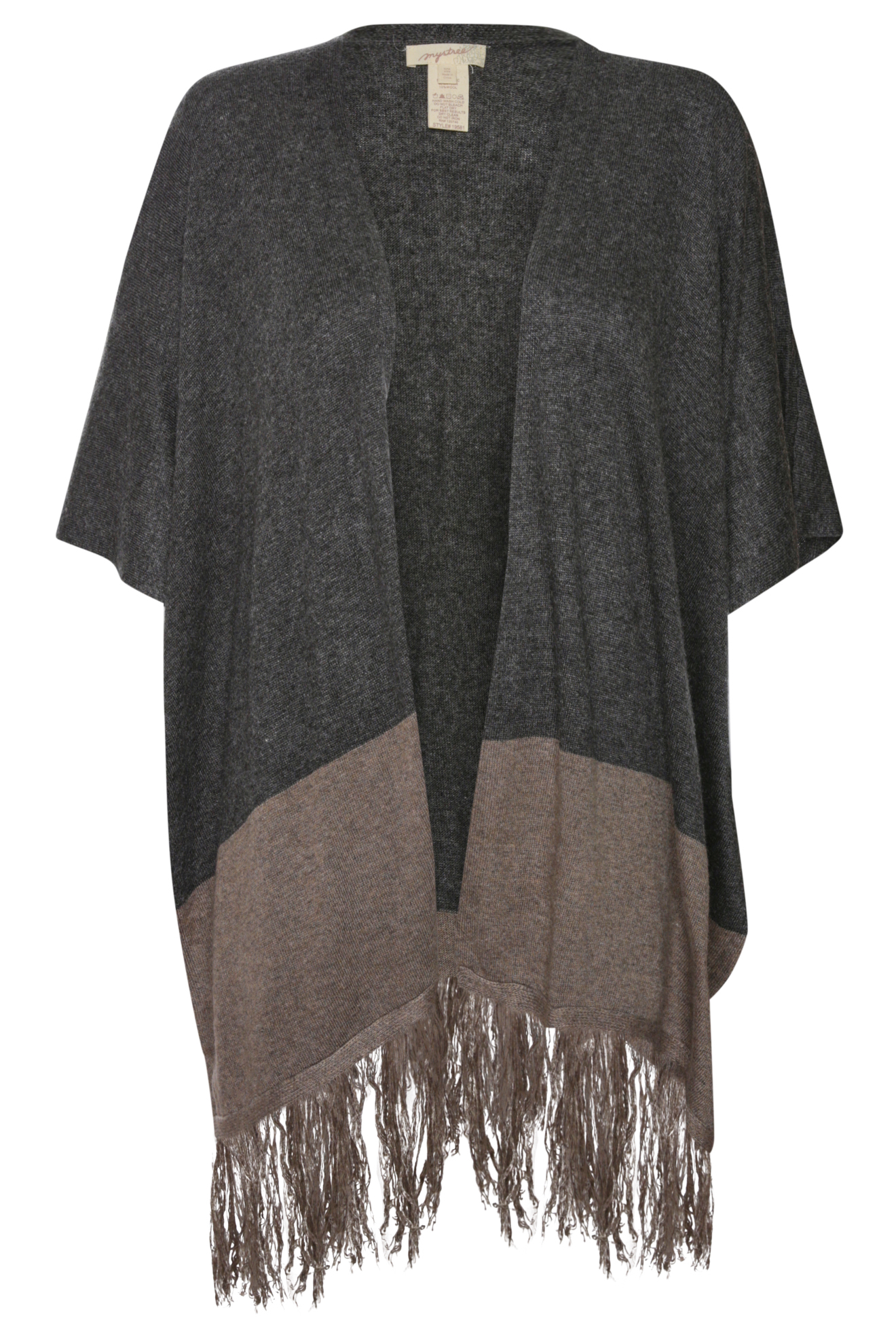 Elbow Sleeve Open Fringe Cardigan
