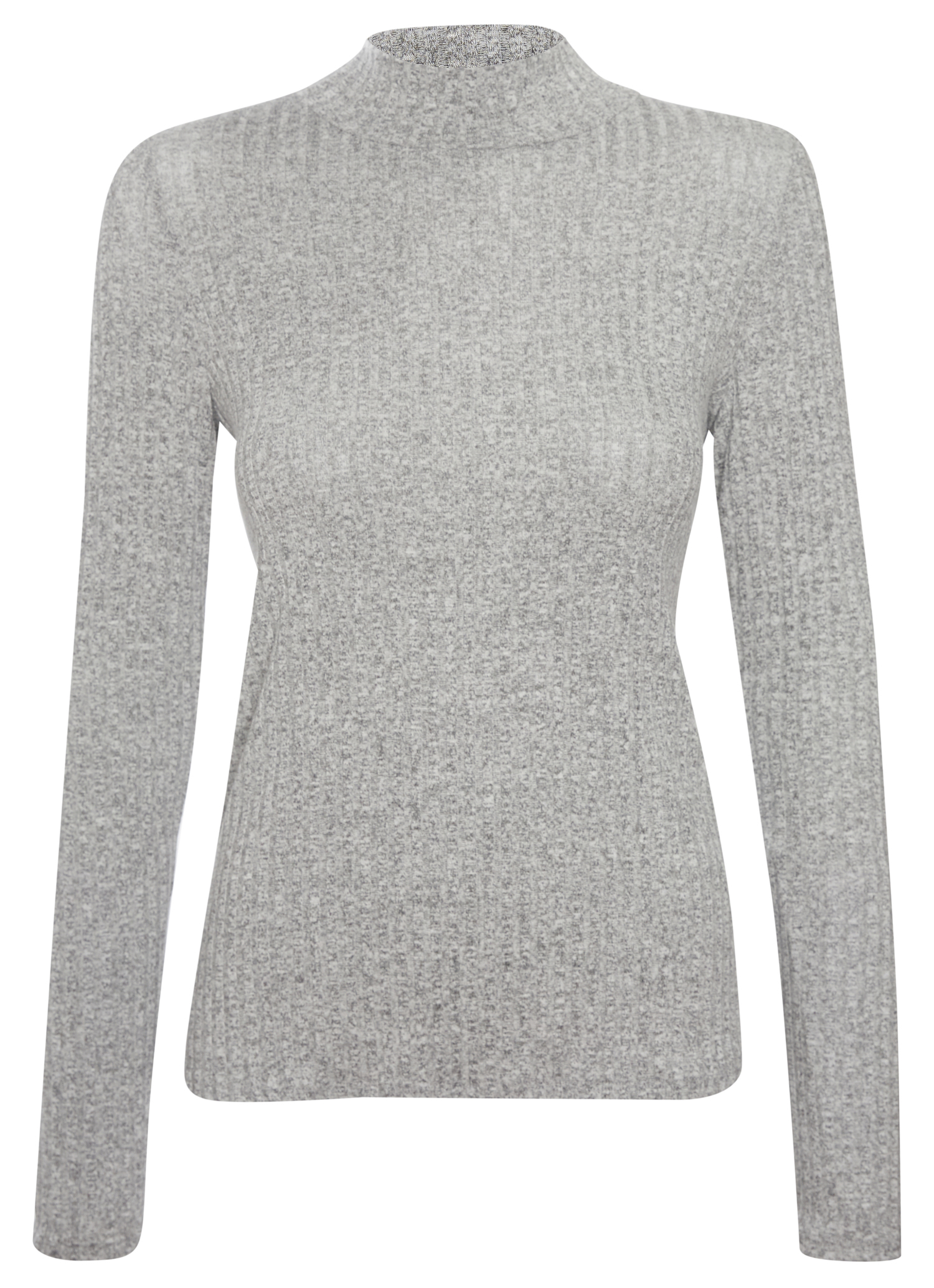 Mock Neck Ribbed Top
