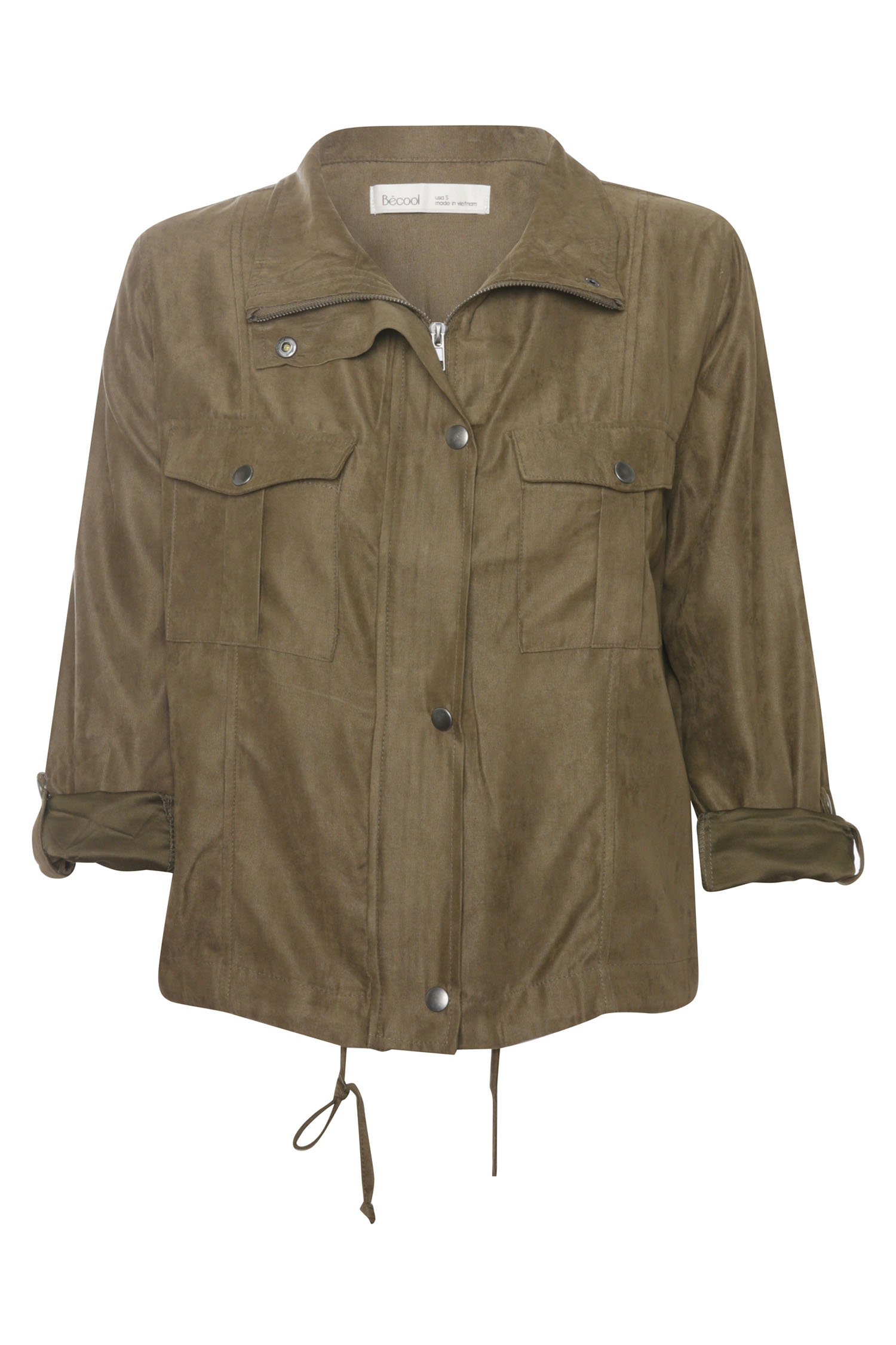 Peach Skin Crop Utility Jacket