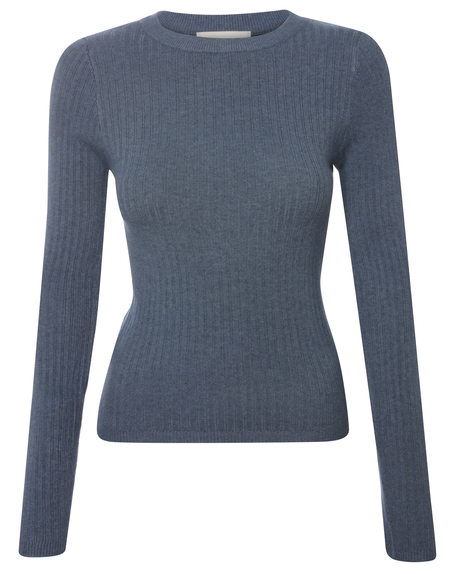 Ribbed Round Neck Sweater Top