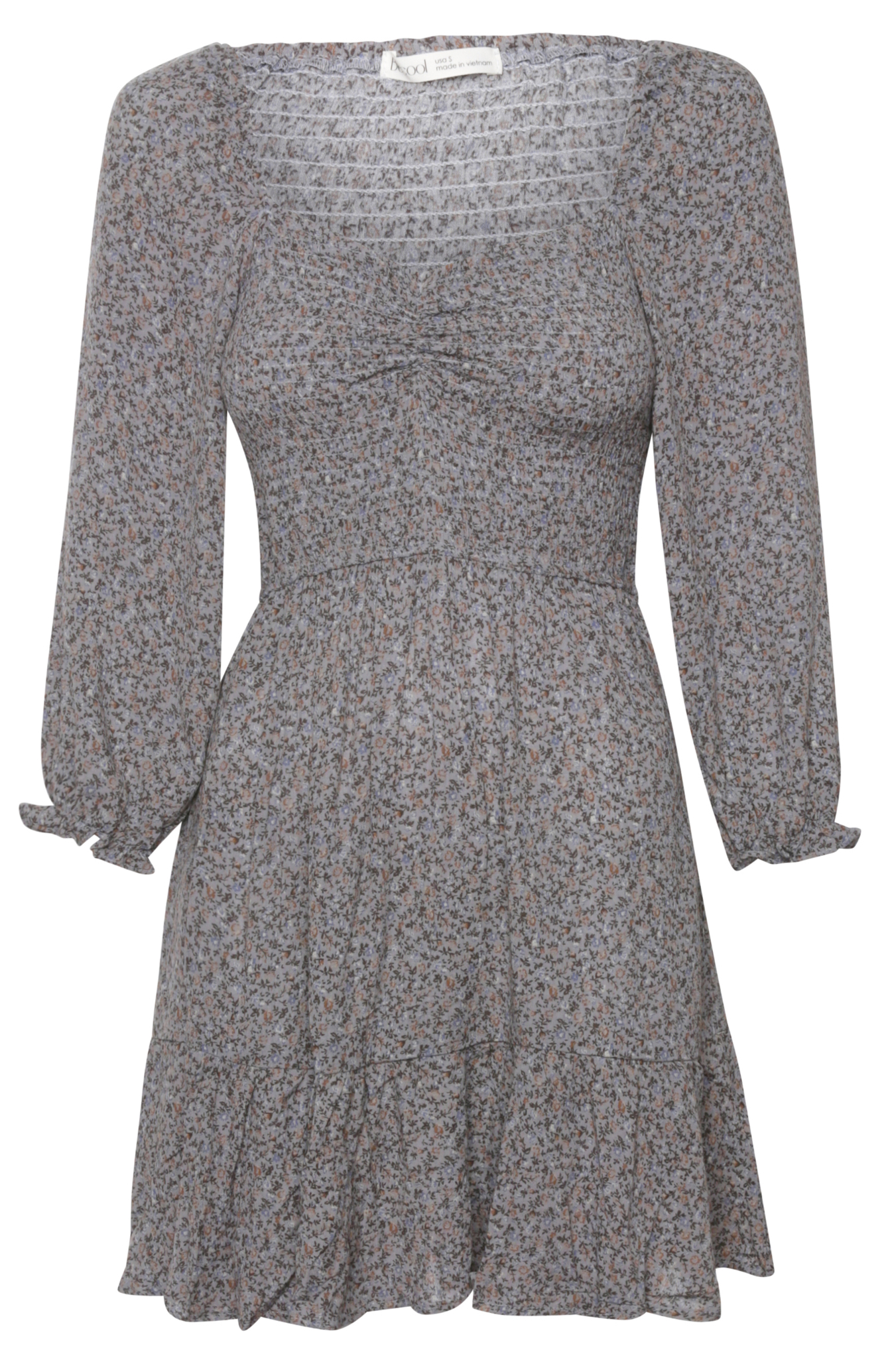 Smocked Puff Sleeve Dress